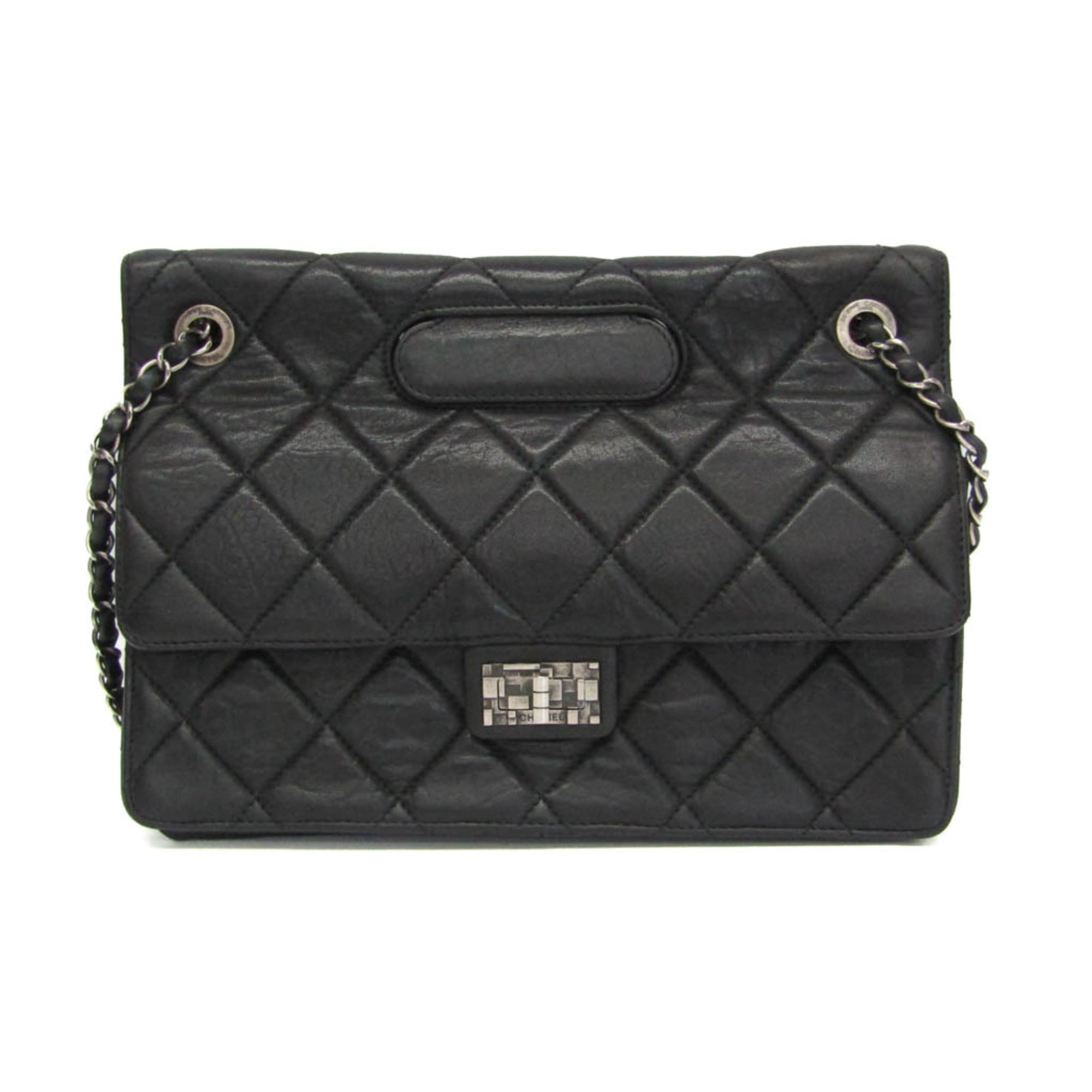 シャネル(Chanel) 2.55 チェーン店ショルダーバッグ レディース なめし革 ハンドバック,ショルダーバッグ 黒いこと【中古】