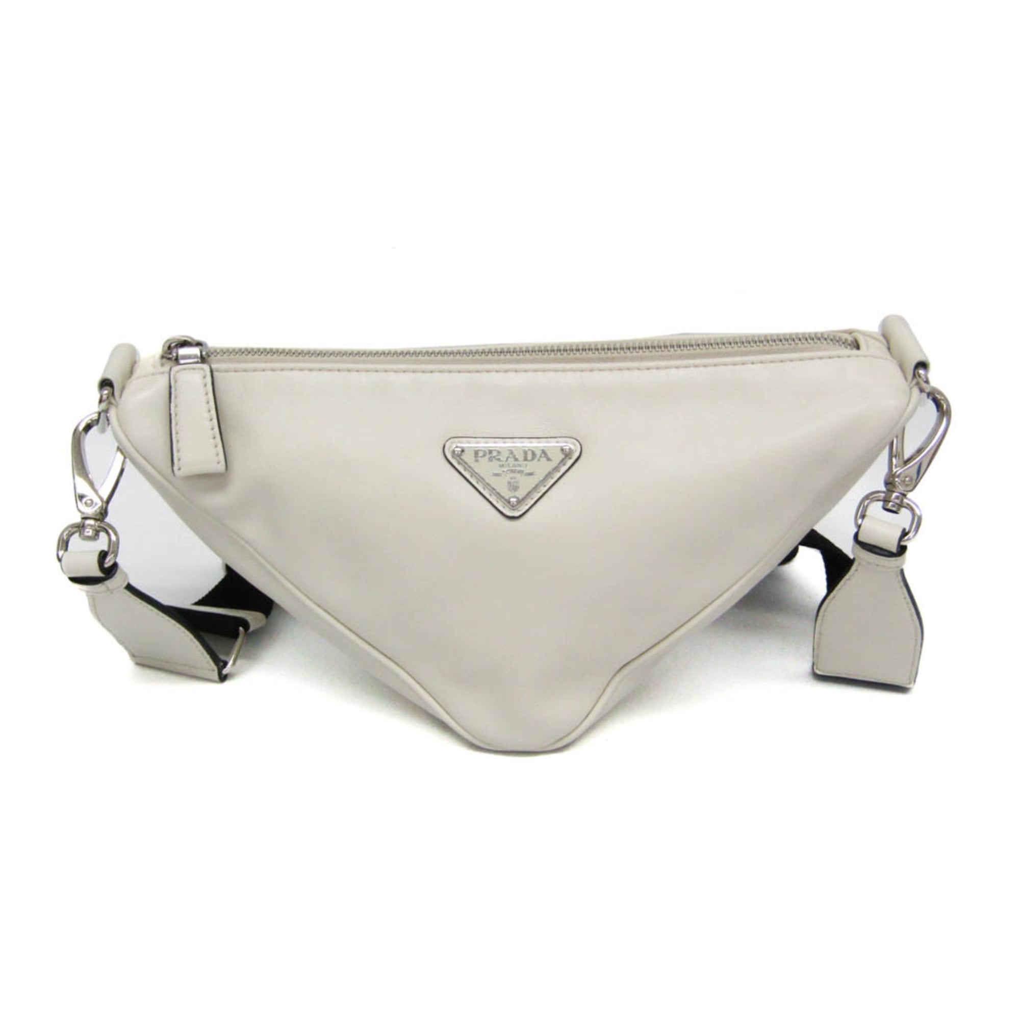 プラダ(Prada) ３角形 ショルダーバッグ 2VH155 メンズ,レディース なめし革 ショルダーバッグ 白いこと【中古】