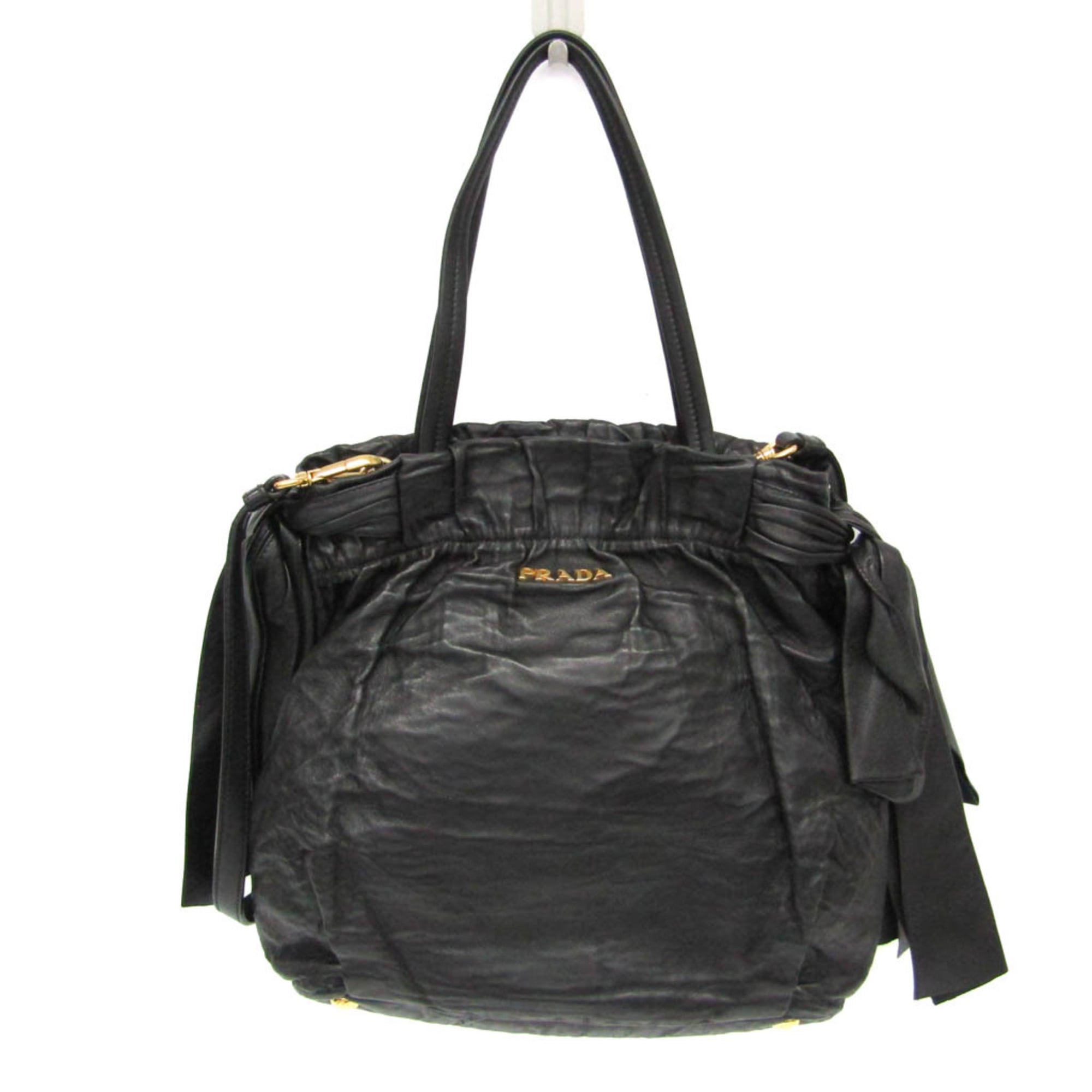 プラダ(Prada) 姿勢シュロの葉 BN1760 レディース ナッパ ハンドバック,ショルダーバッグ 黒いこと,Nero(ネロ)【中古】