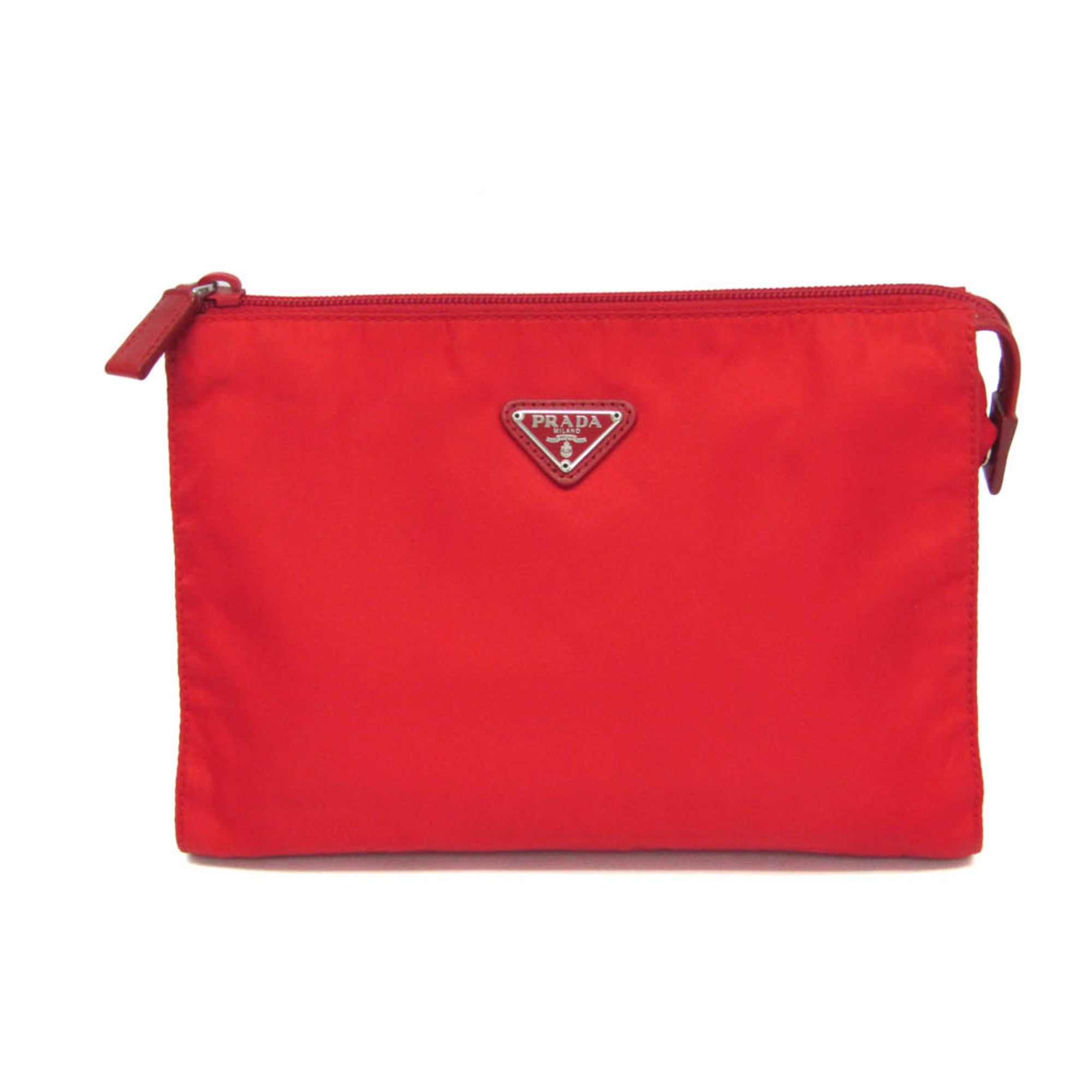 プラダ(Prada) VELA 1N1725 レディース ナイロン ポーチ レッド【中古】