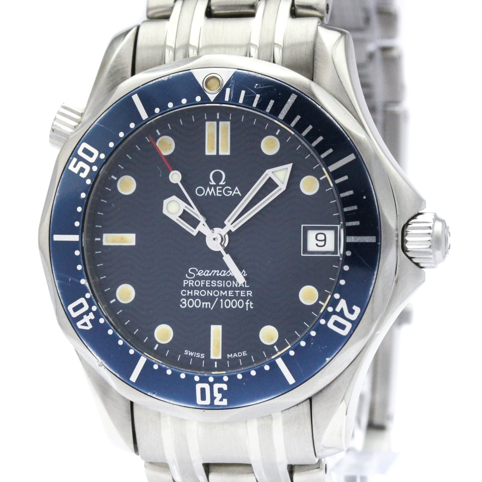 ゼロ (OMEGA) シーマスター 専門的 300M ステンレス鋼スチール写真 自動小銃一巻き ボーイズ 時辰儀 2551.80 (飾りつけ完成済み)【中古】