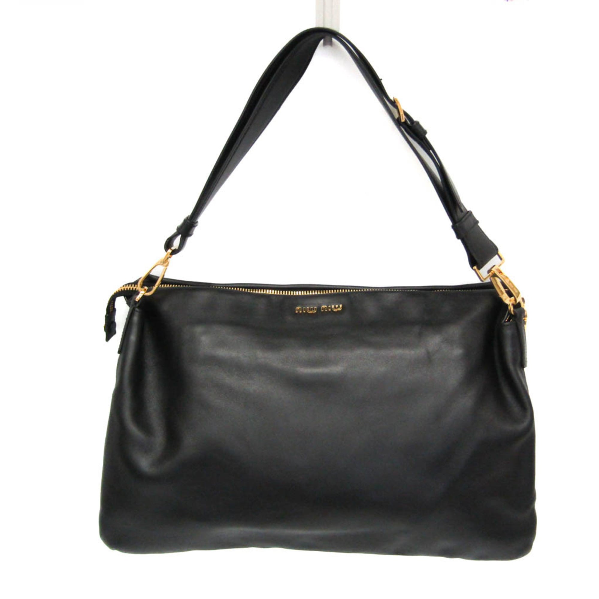 ミュウミュウ(Miu Miu) RR1917 レディース なめし革 ショルダーバッグ 黒いこと【中古】