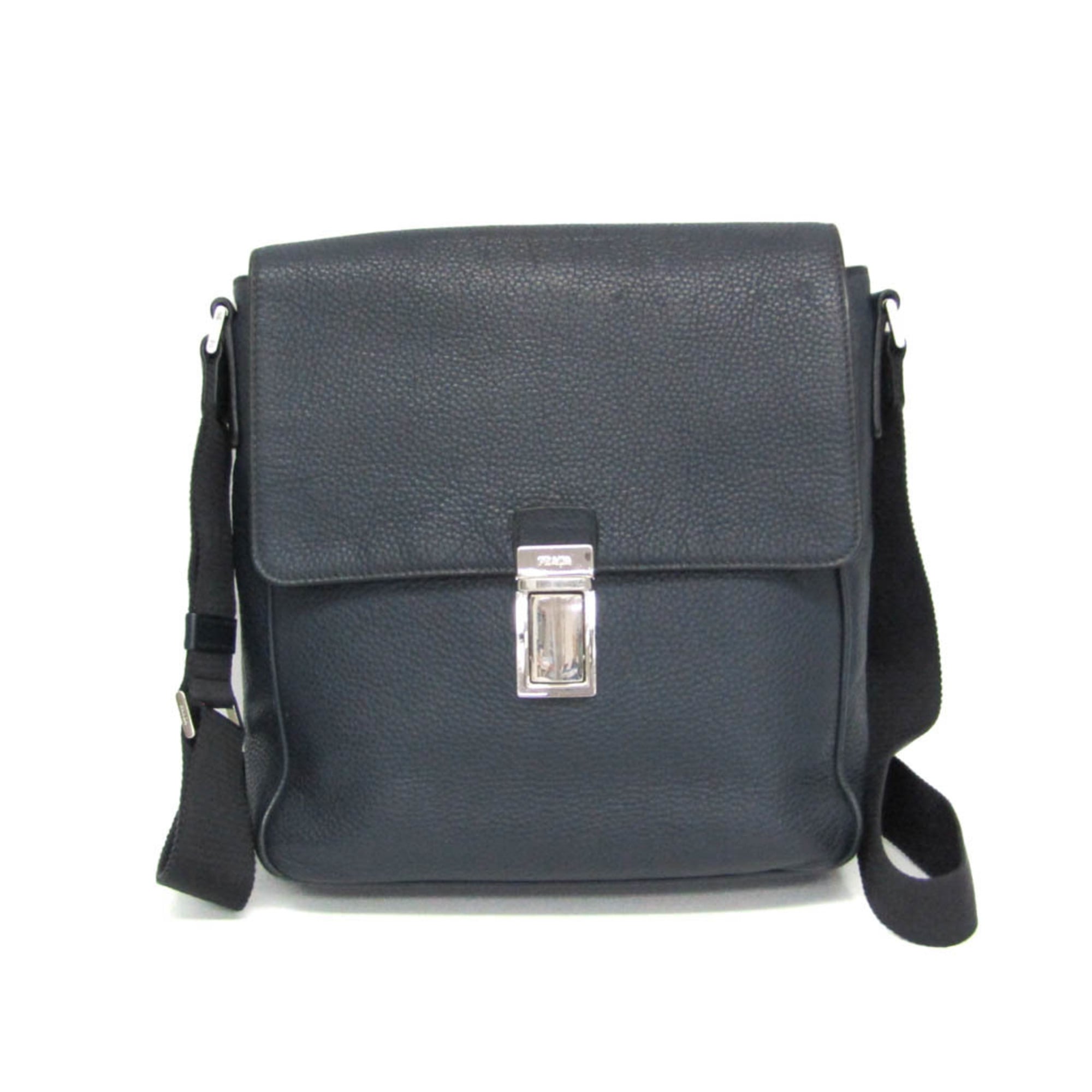 プラダ(Prada) 2VD005 メンズ なめし革 伝達人御徒面子,ショルダーバッグ 米国海軍【中古】
