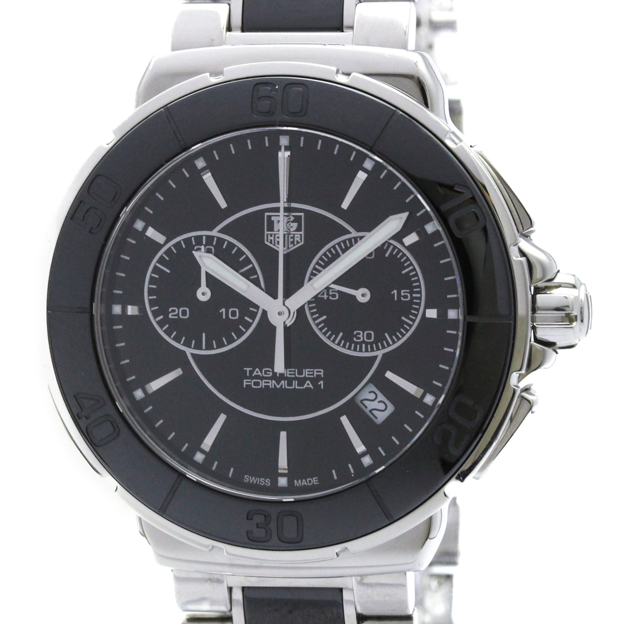タグホイヤー (TAG HEUER) 数式1 陶器 ステンレス鋼スチール写真 石英 メンズ 時辰儀 CAH1210 (飾りつけ完成済み)【中古】