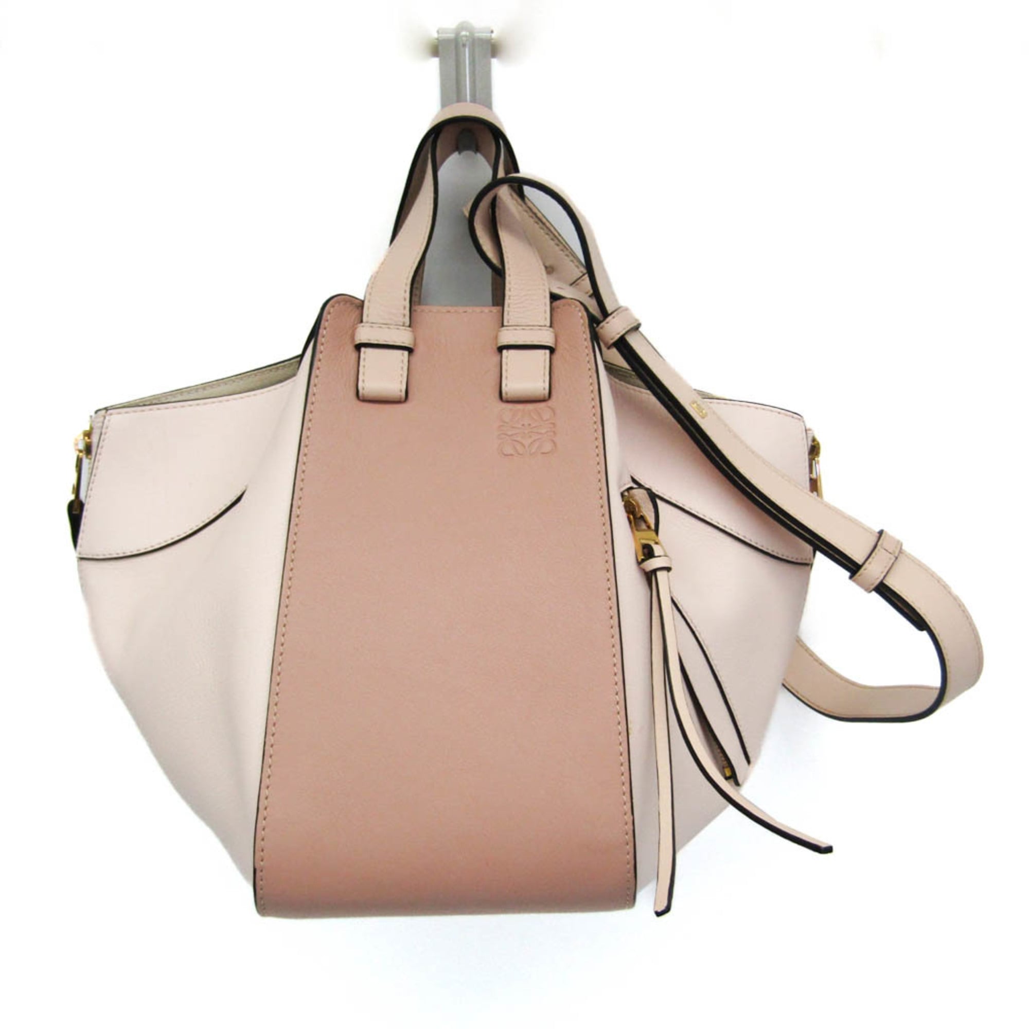 ロエベ(Loewe) ハンモック スモール 387.30TS35 レディース レザー ハンドバッグ,ショルダーバッグ ライトピンク,ピンクベージュ【中古】|eLady