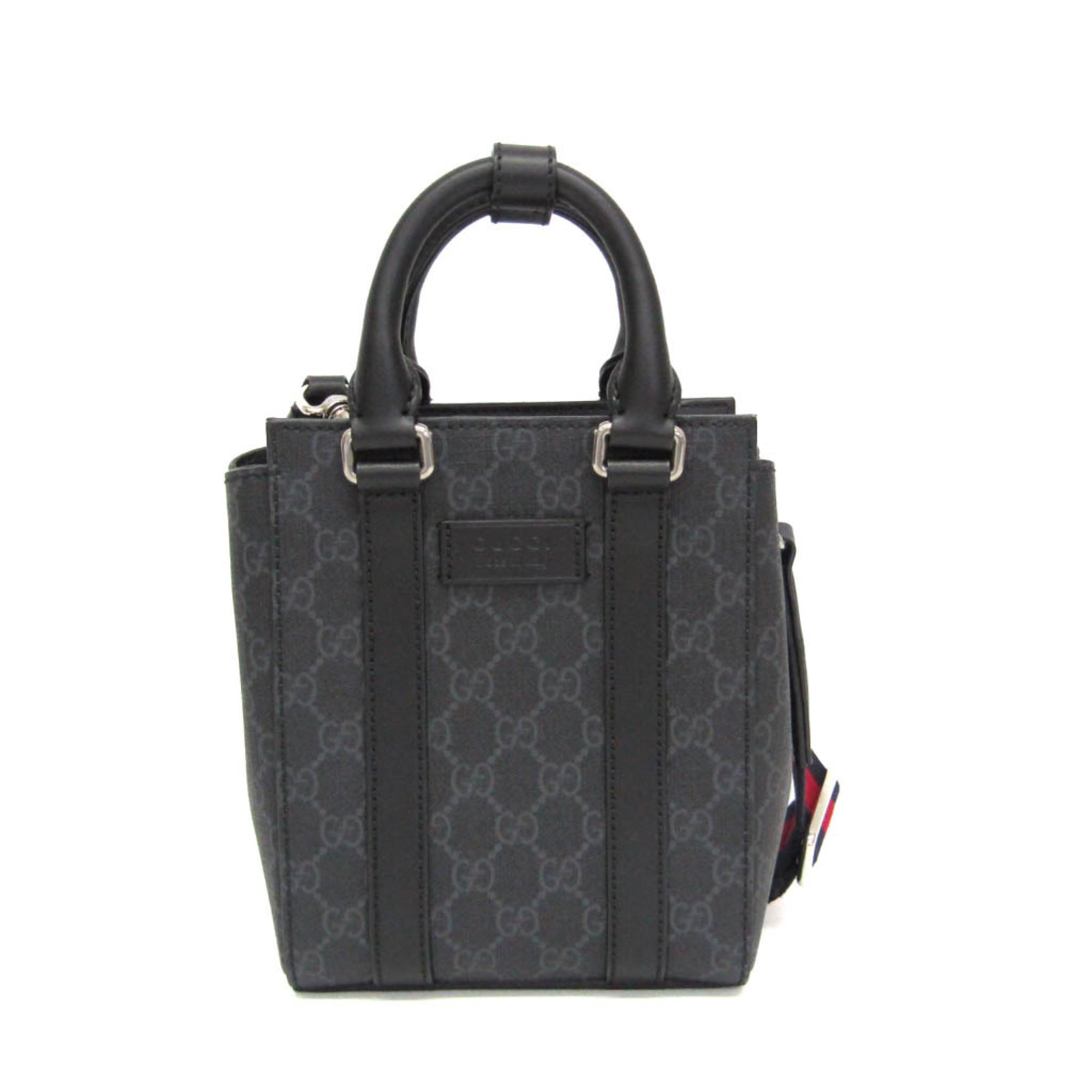 グッチ(Gucci) 696010 メンズ,レディース GGスプリーム,なめし革 ハンドバック,ショルダーバッグ 黒いこと【中古】