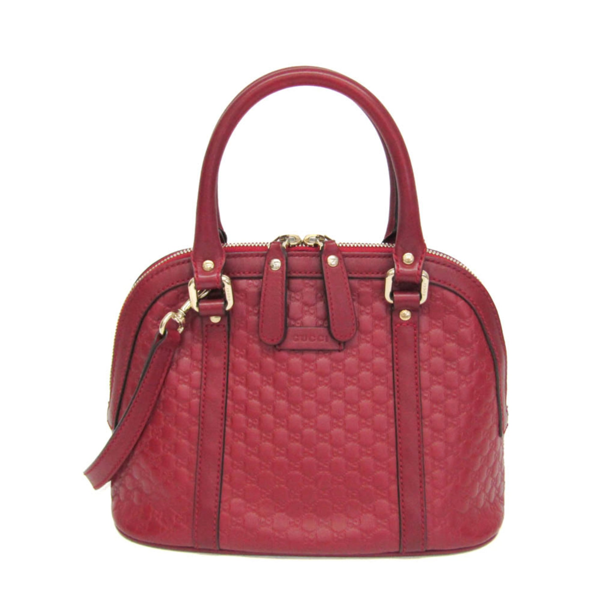 グッチ(Gucci) マイクログッチッシマ 449654 レディース なめし革 ハンドバック,ショルダーバッグ 赤いこと【中古】