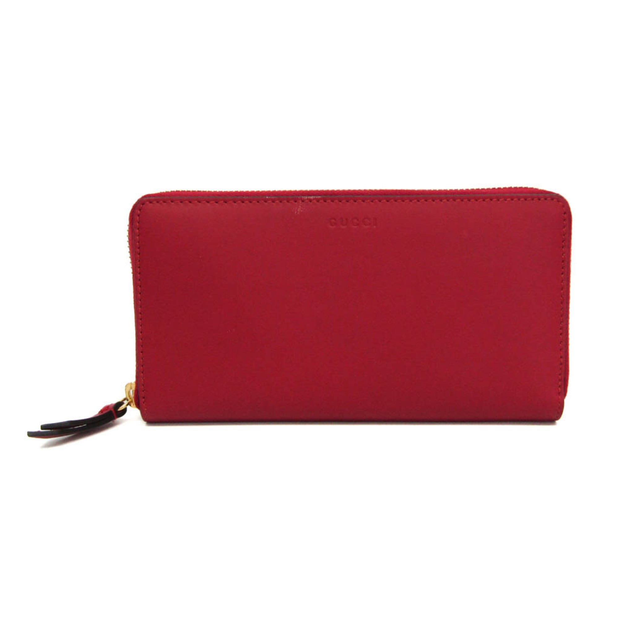 グッチ(Gucci) 410102 メンズ カーフスキン 長財布(二つ折り) レッド【中古】|eLady