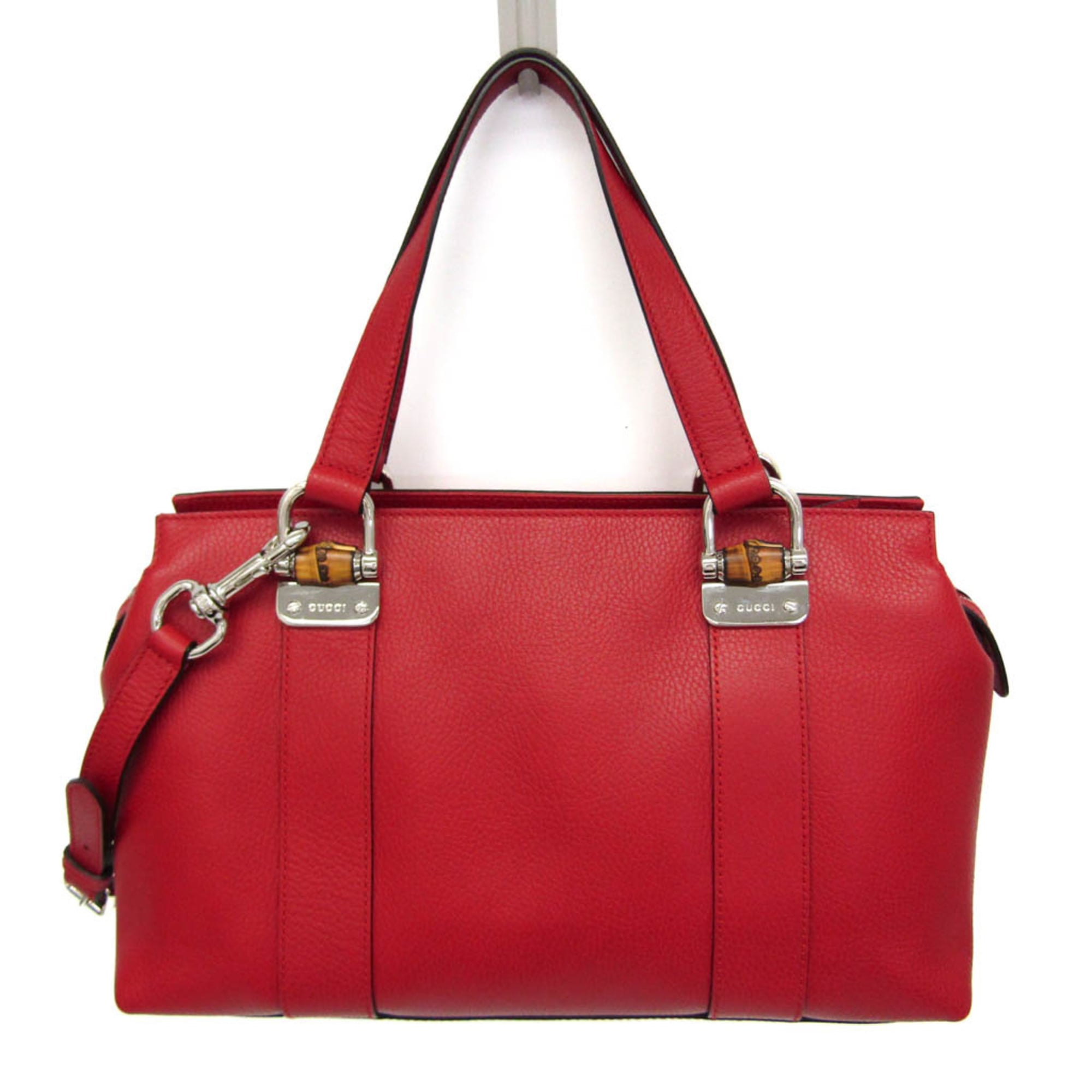 グッチ(Gucci) バンブー 355772 レディース なめし革 ハンドバック,ショルダーバッグ 赤いこと【中古】
