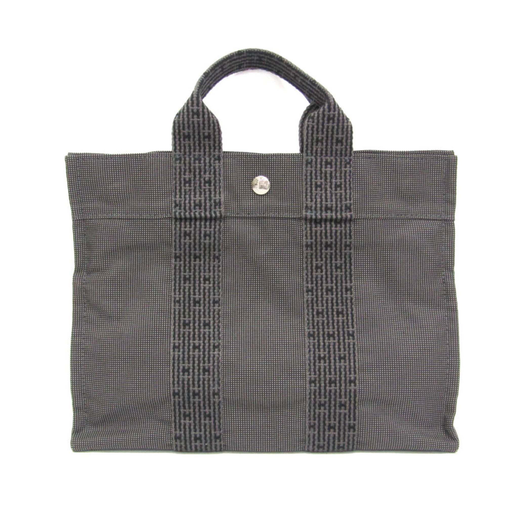 エルメス(Hermes) エール・ライン PM レディース,メンズ ポリアミド,ポリエステル トートバッグ ブラック,グレー【中古】｜eLady
