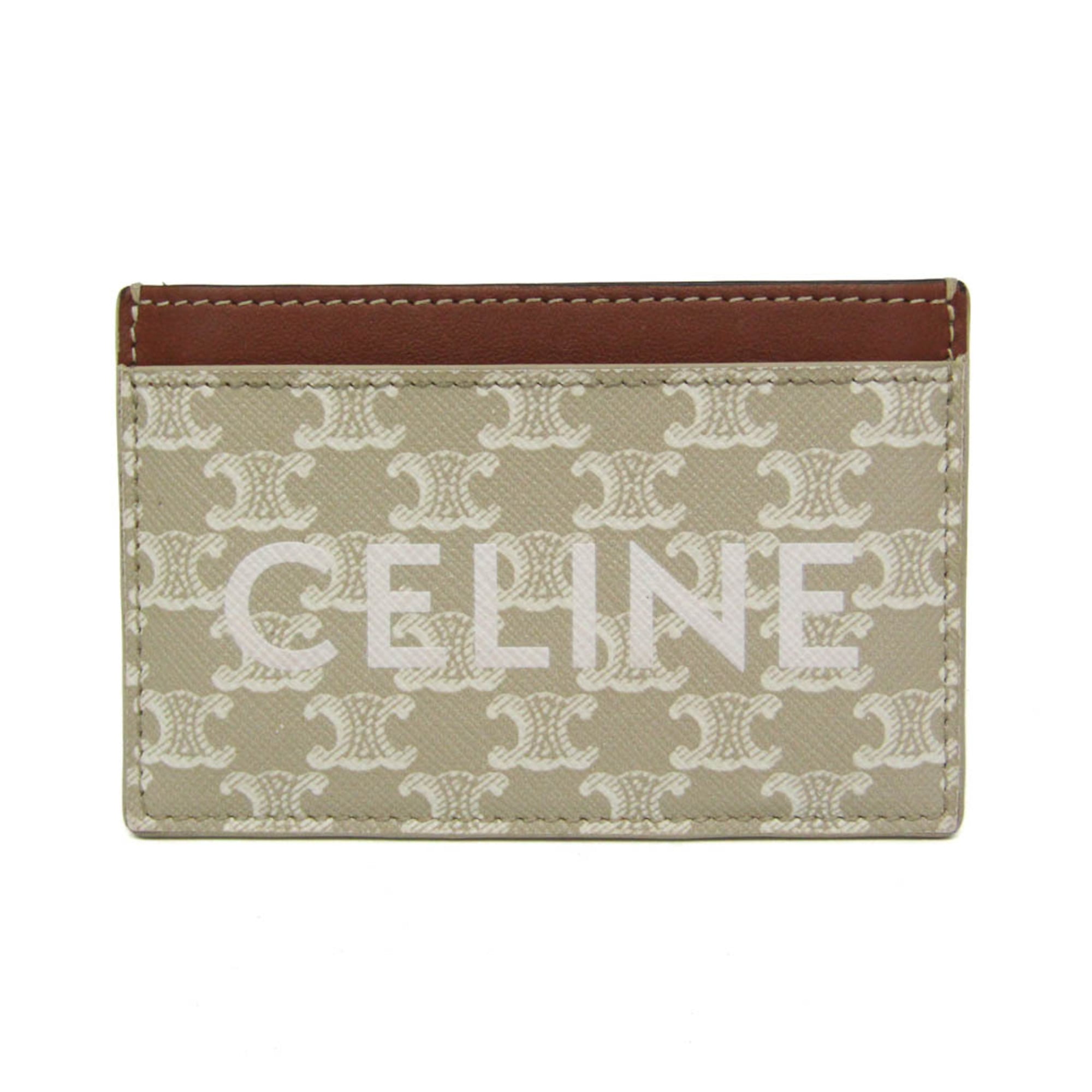 セリーヌ(Celine) トリオンフ 10B702CLY PVC なめし革 歌留多入れもの 赤銅色,点火装置ベージュ【中古】