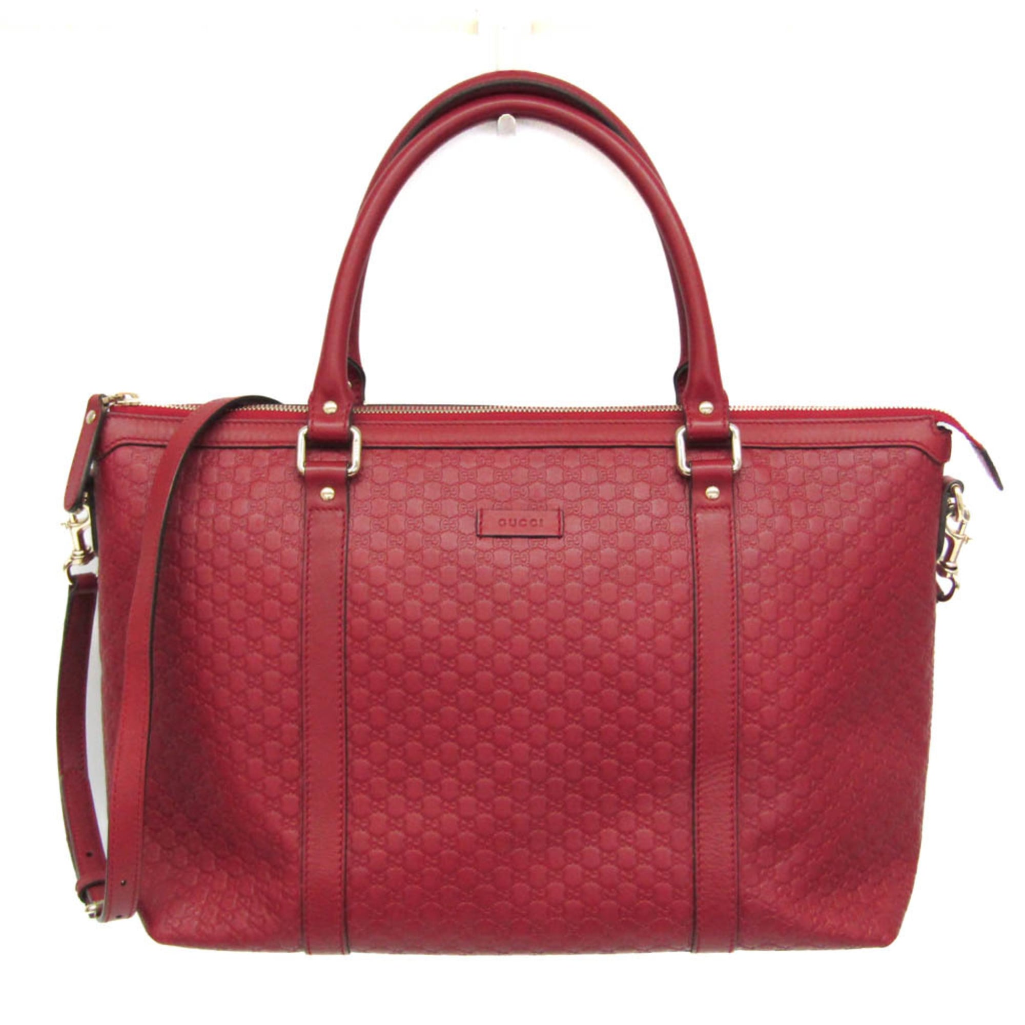グッチ(Gucci) マイクログッチッシマ 449655 レディース なめし革 ハンドバック,ショルダーバッグ 赤いこと【中古】