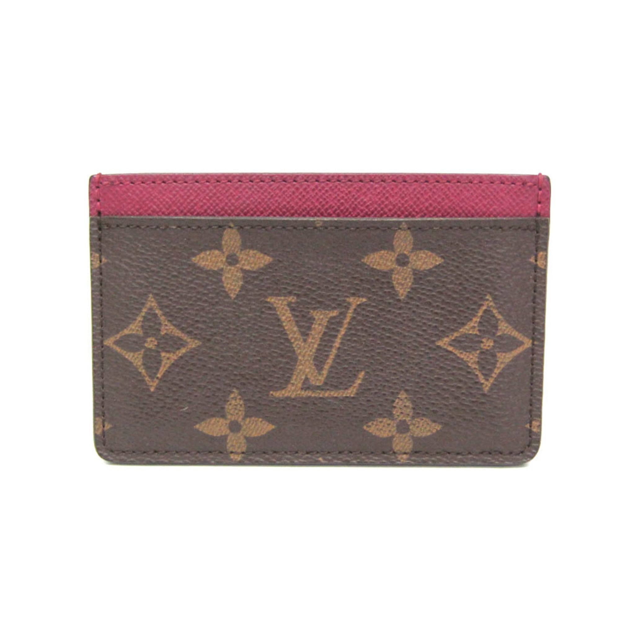 ルイ・ヴィトン(Louis Vuitton) モノグラム オポルト カルト・サーンプル M60703 モノグラム 歌留多入れもの 赤銅色,フューシャ【中古】