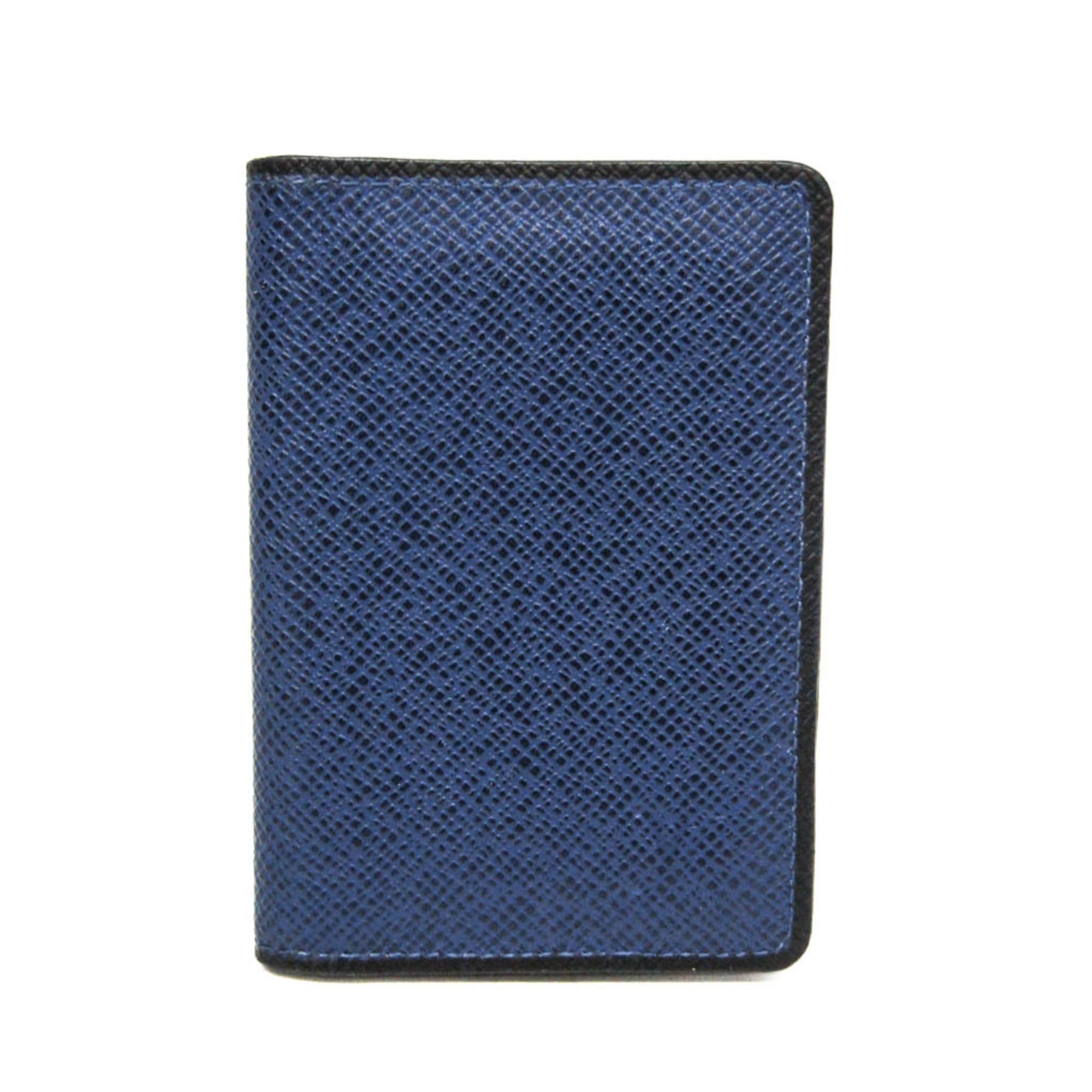 ルイ・ヴィトン(Louis Vuitton) 引き分けガ オーガナイザー・ドゥ ポッシュ M30551 なめし革 歌留多入れもの 青緑色【中古】