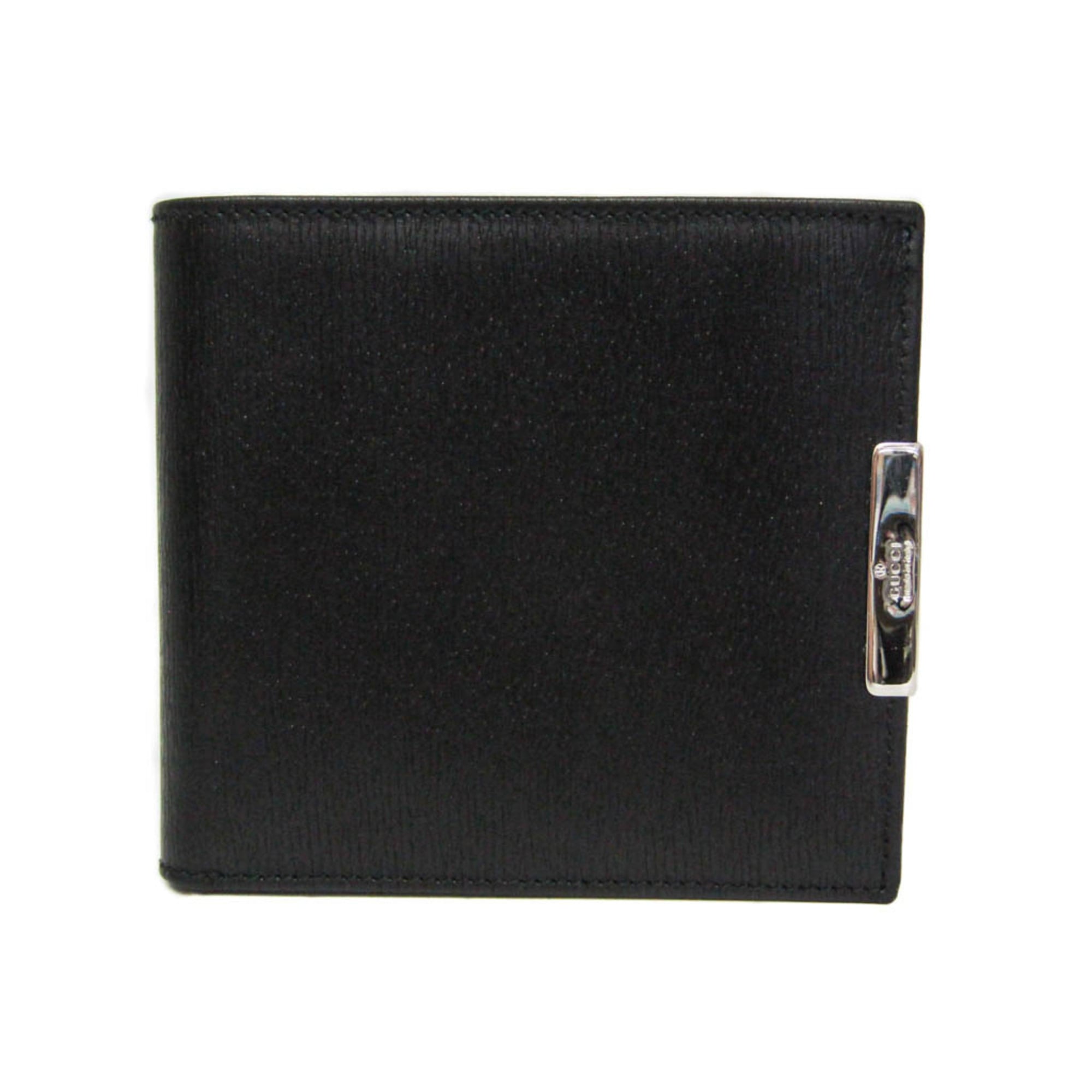 グッチ(Gucci) 034 0416 0857 メンズ,レディース レザー 財布（二つ折り） ブラック【中古】｜eLady