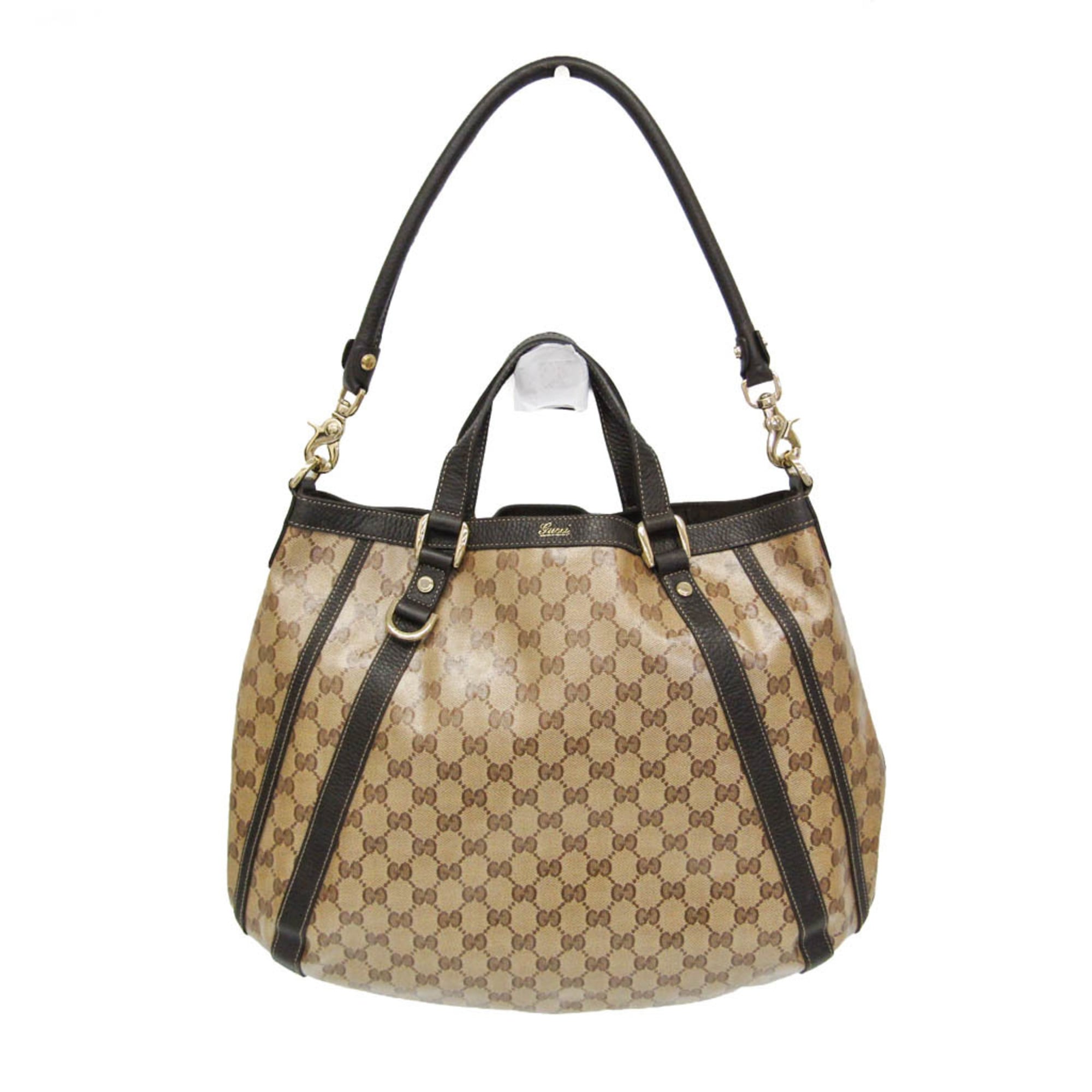 グッチ(Gucci) GGクリスタル 268641 レディース レザー,GGクリスタル ハンドバッグ,トートバッグ ベージュ,ブラウン【中古】|eLady