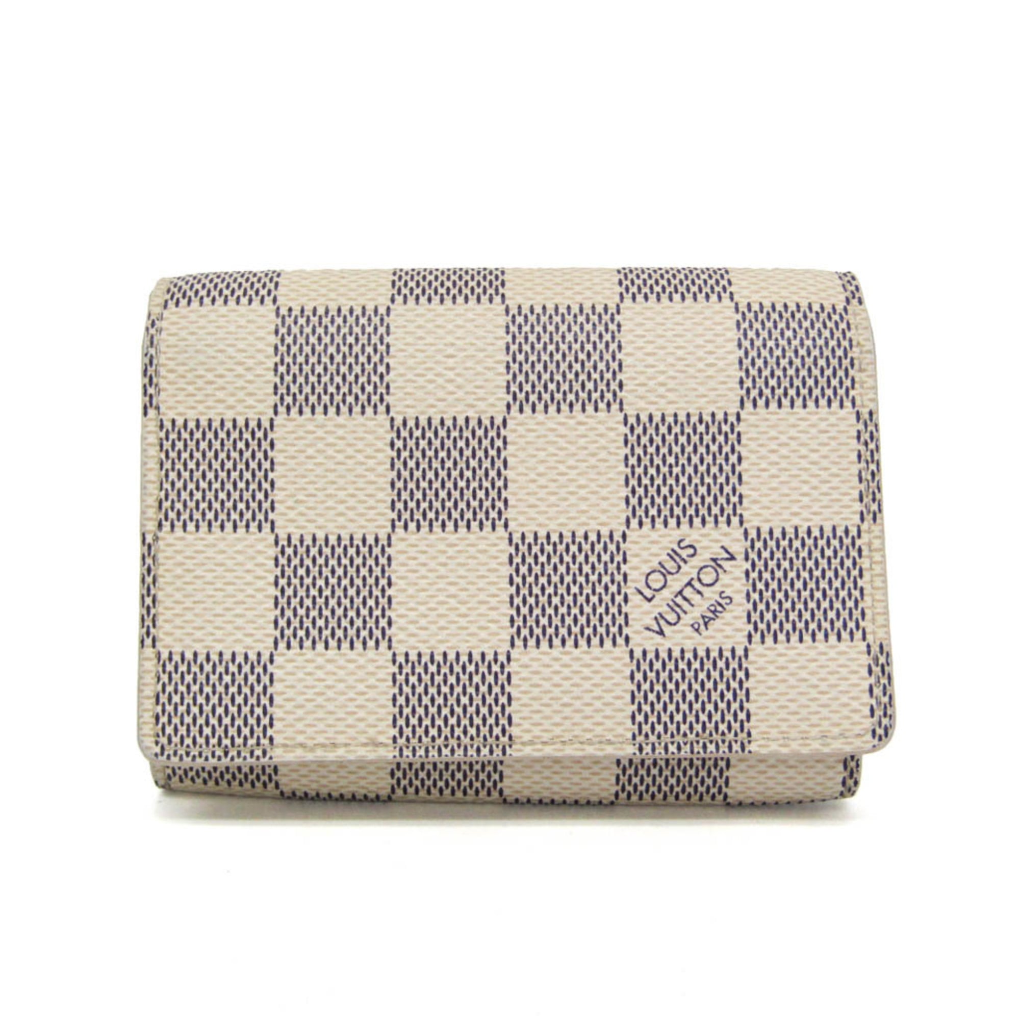 ルイ・ヴィトン(Louis Vuitton) ダミエアズール アンヴェロップ・カルト ドゥ ヴィジット N61746 ダミエアズール 名刺入れ オフホワイト【中古】｜eLady