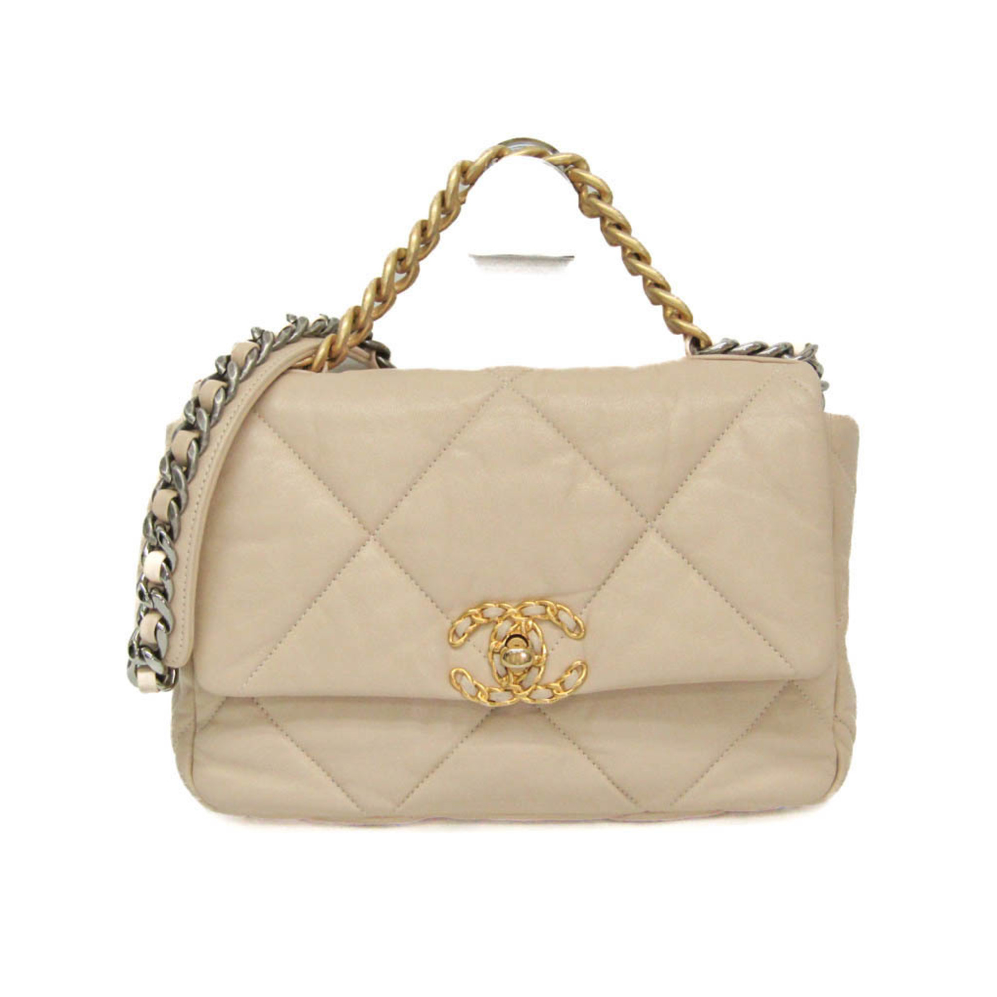 シャネル(Chanel) シャネル19 スモール AS1160 レディース なめし革 ショルダーバッグ ともし火ベージュ【中古】