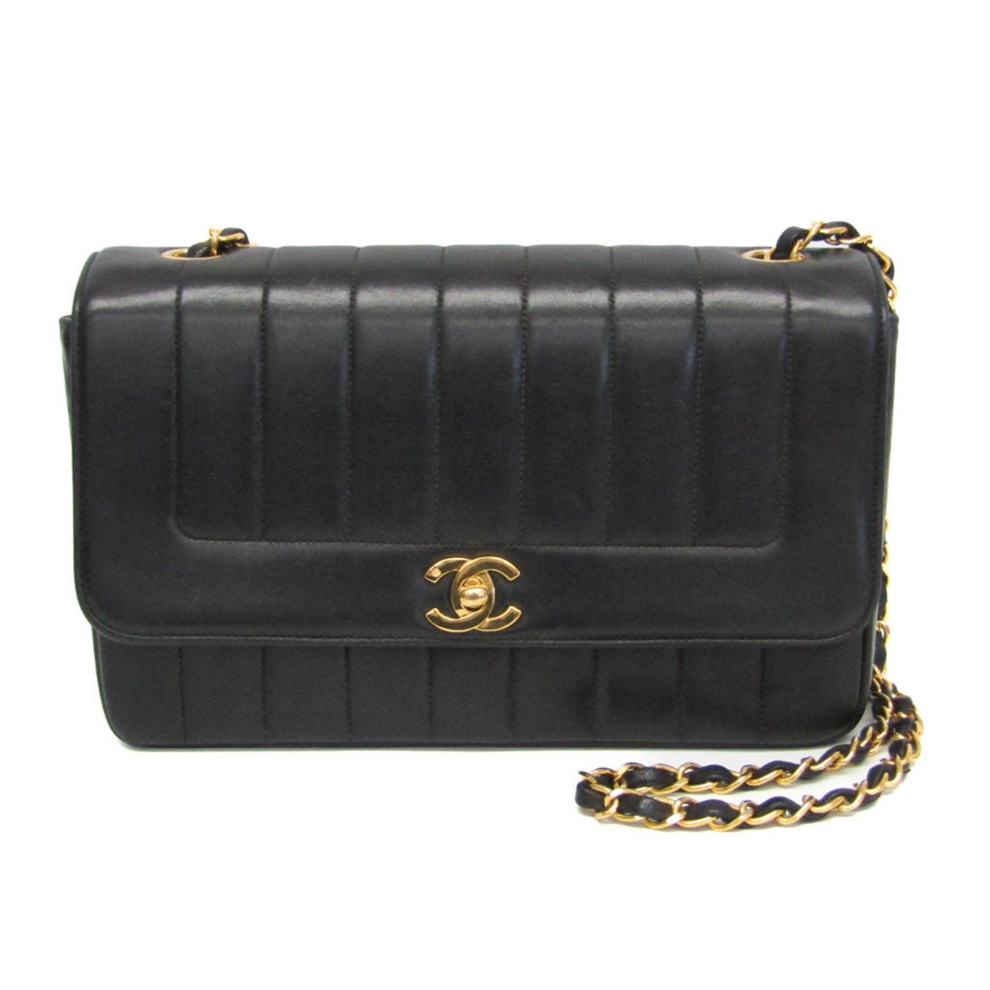 シャネル(Chanel) マドモアゼル チェーンショルダーバッグ レディース レザー ショルダーバッグ ブラック【中古】