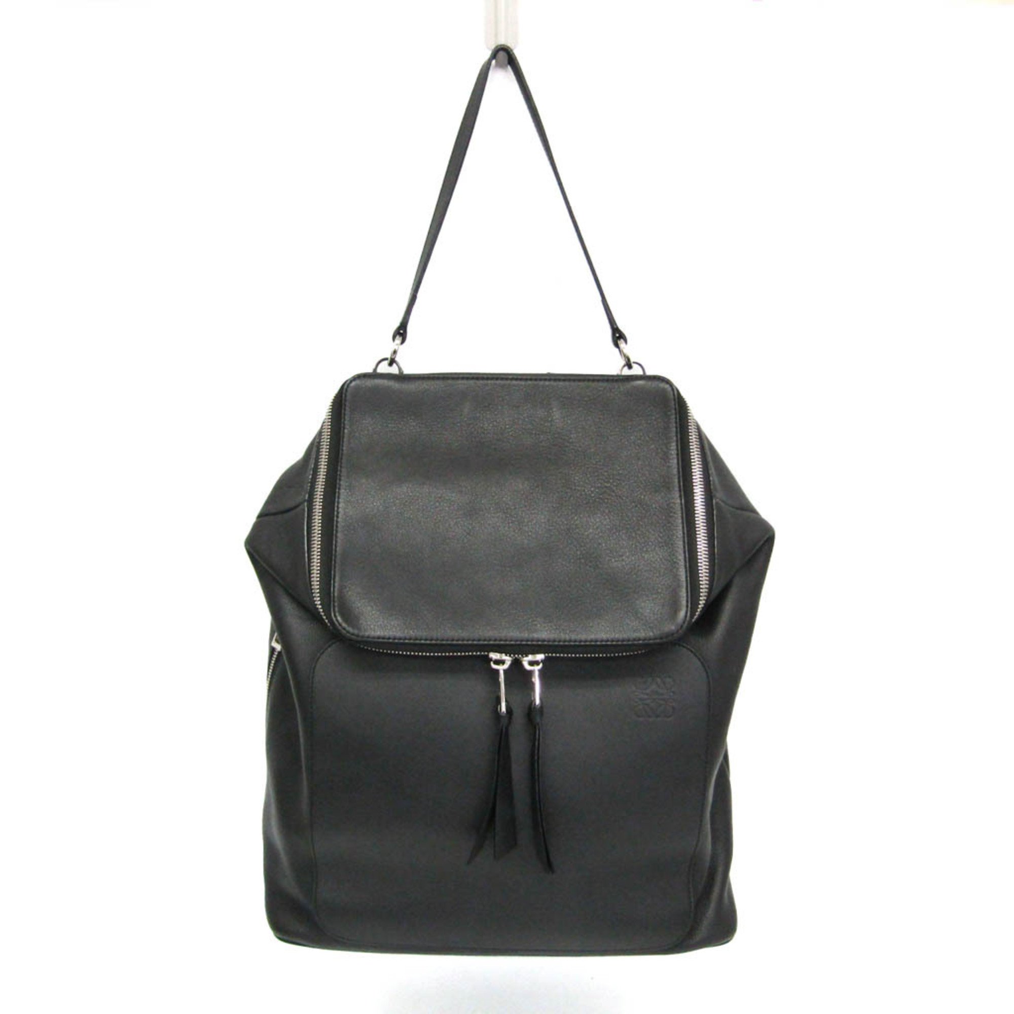 ロエベ(Loewe) ゴヤ GOYA バックパック レディース,メンズ レザー リュックサック ブラック【中古】