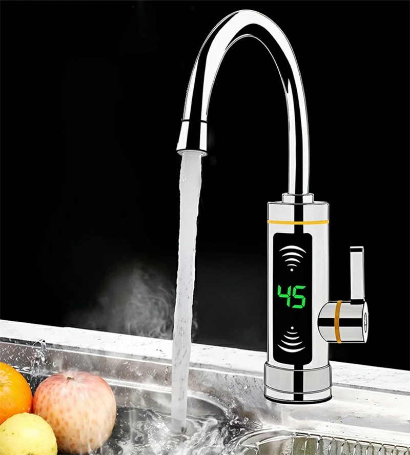 電気蛇口 電気温水器 小型電気給湯器 瞬間湯沸かし器 インスタント【3秒高速加熱】110V 3000W LCD温度表示 電気温水ヒーター 電気水栓 家庭用 冷温切り替え 過熱保護 水力分離 30℃～60℃温度調節可能 IPX4防水設計 キッチン、バスルー