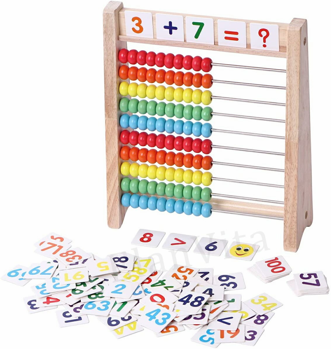 楽天市場】Flzoaveus「100玉そろばん+数字カード」セット百玉そろばん