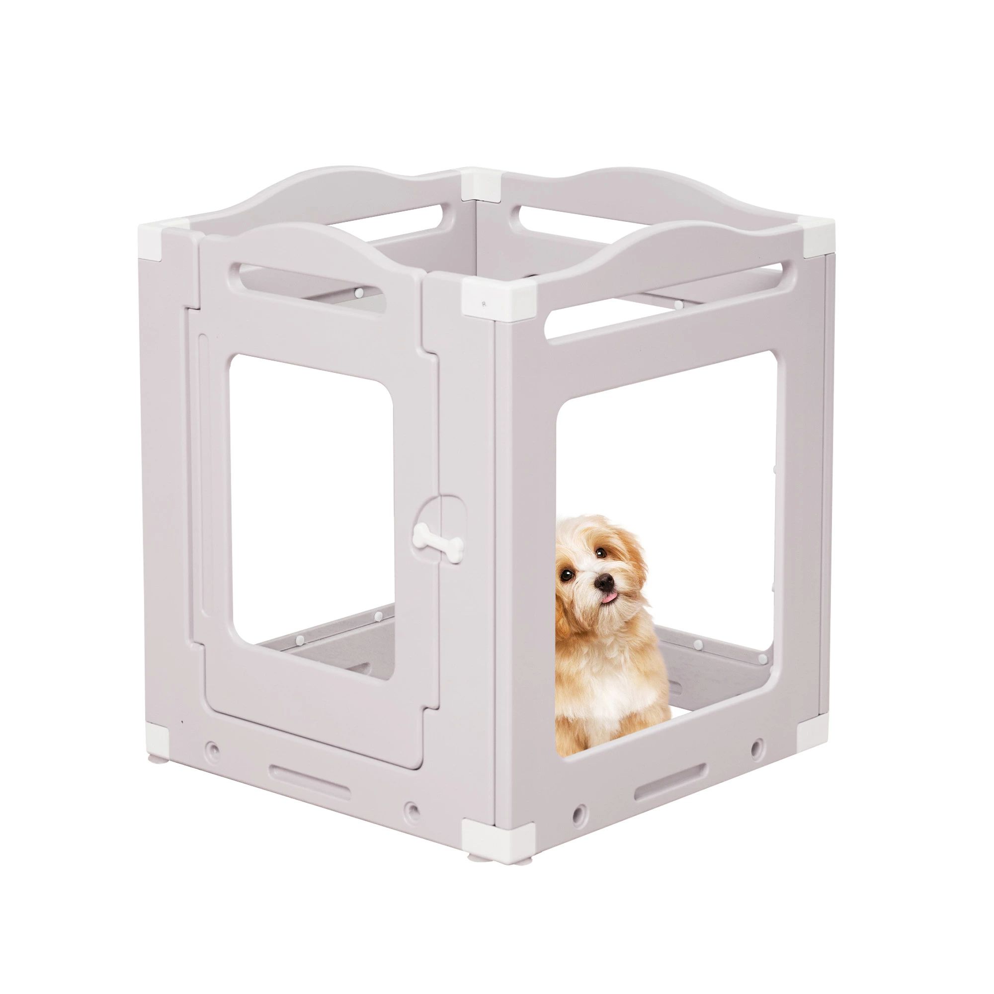 【グレー】 サークル 犬 ドッグサークル ペットサークル ドア付き 4枚セット 小型犬 中型犬 ケージ 犬用品 犬 犬用 老犬 シニア 滑り止め付き 多頭飼い 方形 広々 連結 丈夫 拡張 頑丈 ペット用ケージ ペットフェンス 簡単組立
