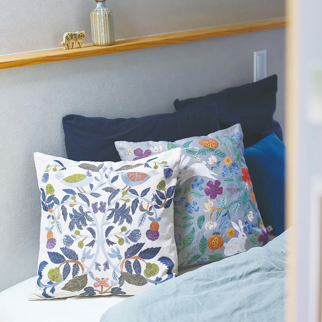 新品松尾ミユキ　クッションカバー　45cm角　プランツ ラビット　うさぎ　ウサギ 松尾ミユキ クッションカバー 45cm角 プランツ ラビット うさぎ ウサギ