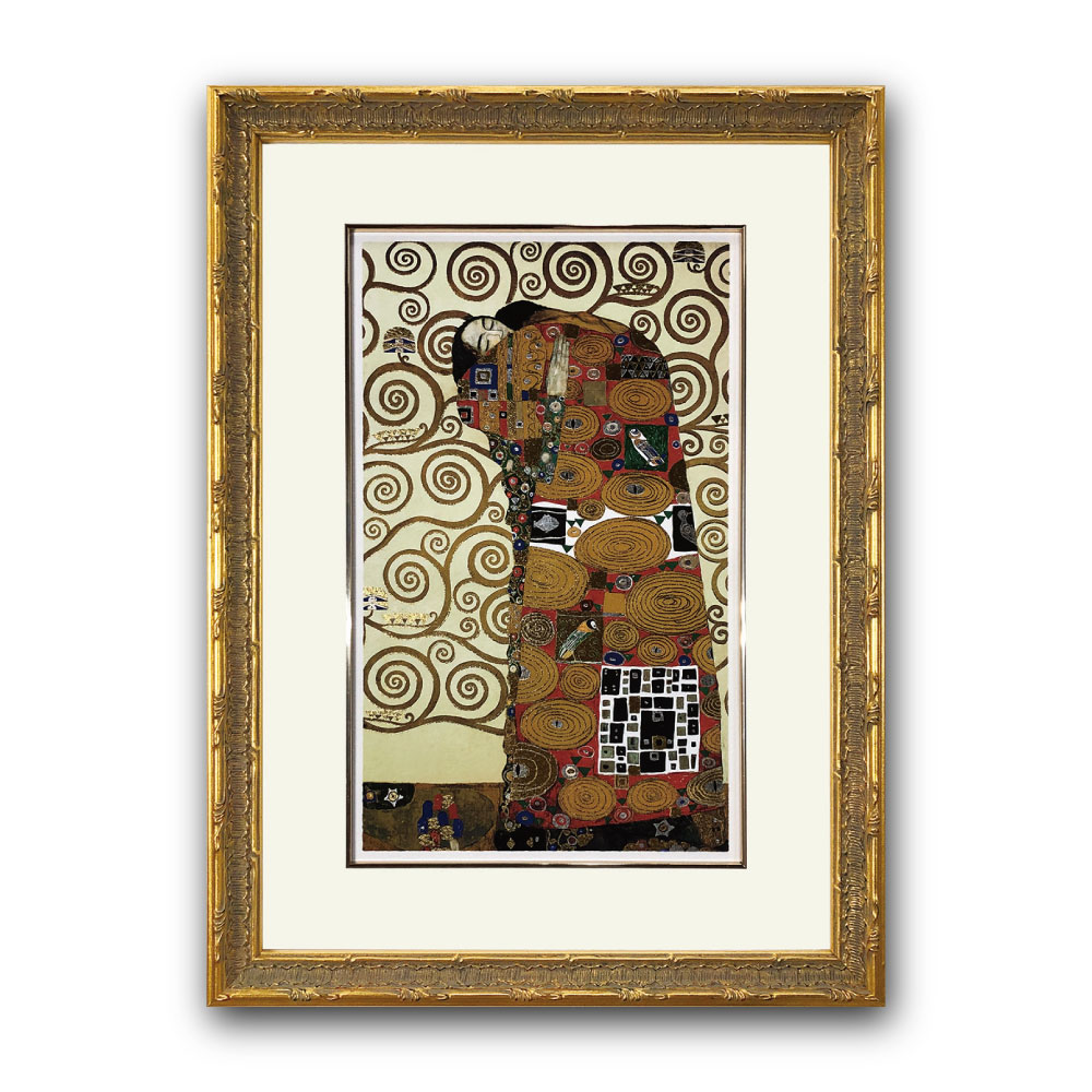 【Raffinart】グスタフ・クリムト「Fulfilment（抱擁）」［321mm &times; 436mm］｜Gustav Klimt アートポスター フレームセット 絵画 額縁 額装込 インテリア フレーム付き【受注生産品】【発送までに 約9-12営業日】【「Raffinart」以外の商品と同送不可】｜EL COMMUN online shop