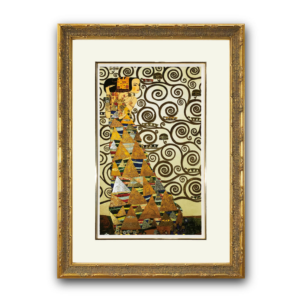 【Raffinart】グスタフ・クリムト「Expectation（期待）」［321mm &times; 436mm］｜Gustav Klimt アートポスター フレームセット 絵画 額縁 額装込 インテリア フレーム付き【受注生産品】【発送までに 約9-12営業日】【「Raffinart」以外の商品と同送不可】｜EL COMMUN online shop