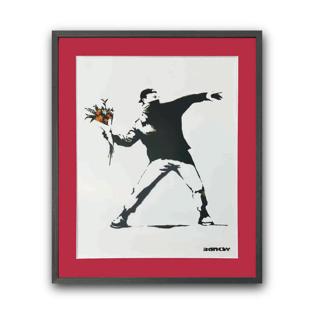 【Raffinart】バンクシー「Molotov」［525mm × 625mm］｜Banksy アートポスター フレームセット インテリア フレーム付き＜br /＞【受注生産品】【発送までに 約7-10営業日】【「Raffinart」以外の商品と同送不可】