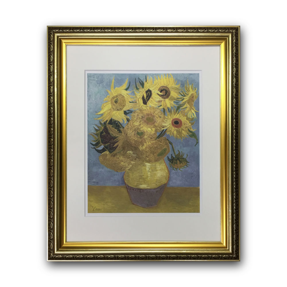 【Raffinart】フィンセント・ファン・ゴッホ「ひまわり」［490mm × 595mm］｜Vincent van Gogh アートポスター フレームセット＜br /＞【受注生産品】【発送までに 約9-12営業日】【「Raffinart」以外の商品と同送不可】