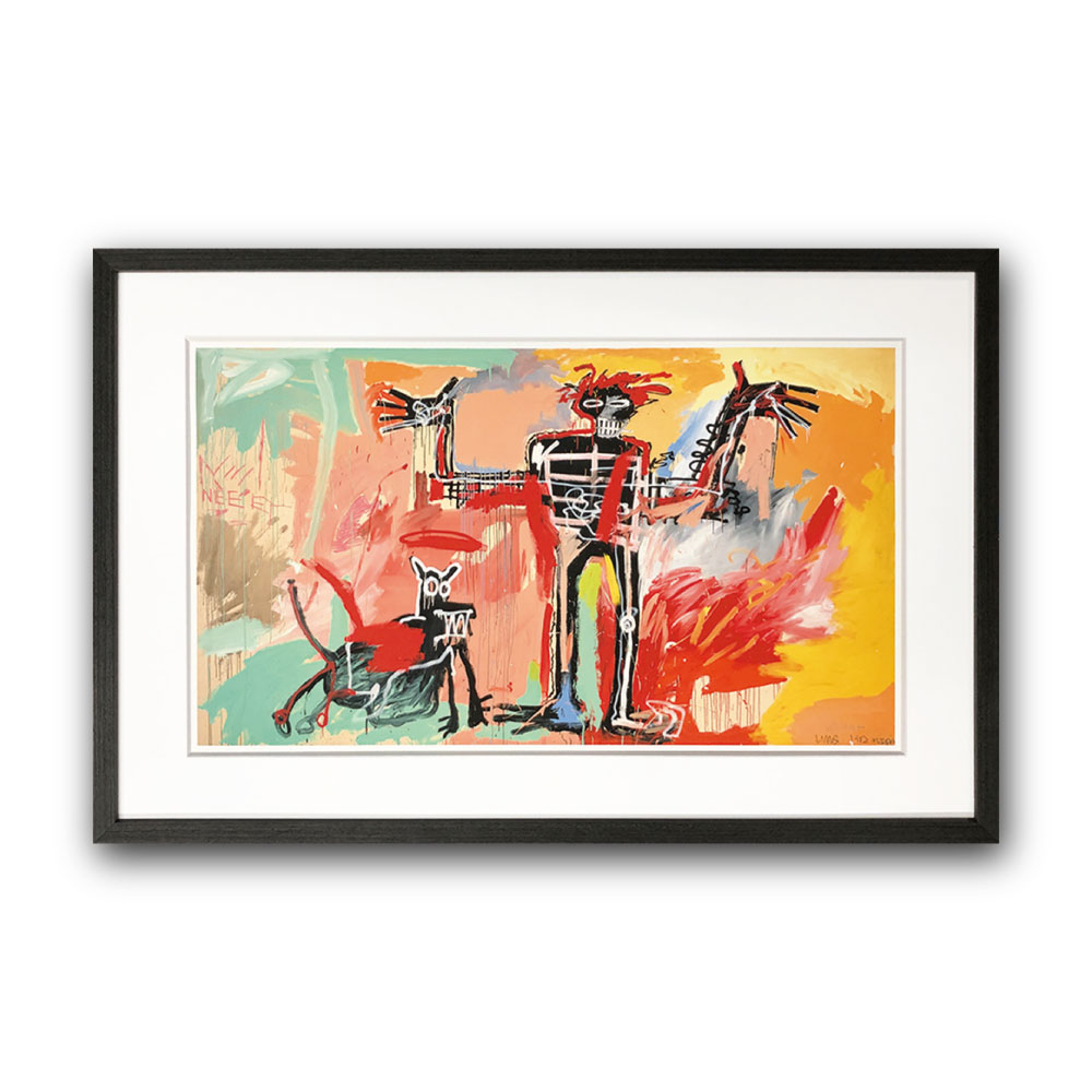 【Raffinart】ジャン＝ミシェル・バスキア「Boy and Dog in a Johnnypump, 1982」［645mm × 425mm］｜Jean-Michel Basquiat アートポスター フレームセット＜br /＞【受注生産品】【発送までに 約7-10営業日】【「Raffinart」以外の商品と同送不可】
