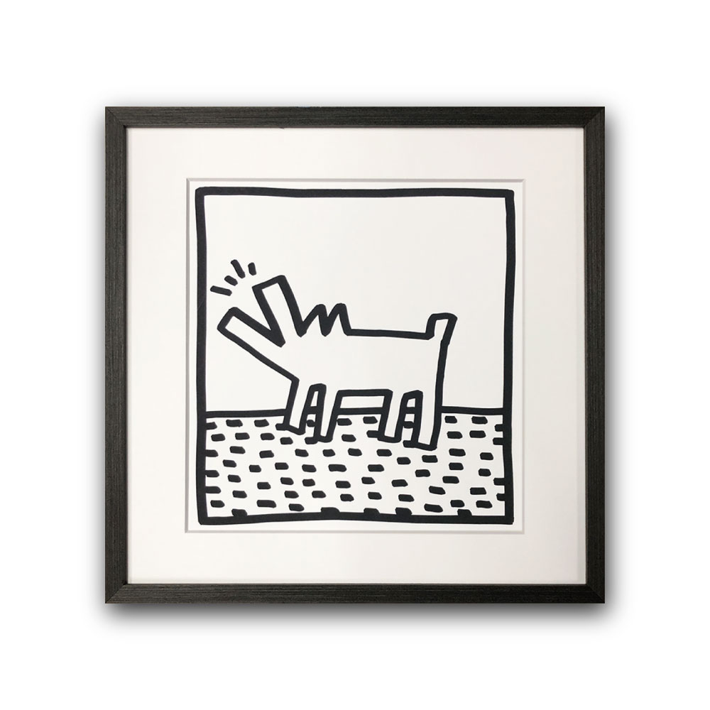 【Raffinartkk】キース・ヘリング「Untitled, (barking dog)」［425mm × 425mm］｜Keith Haring アートポスター フレームセット＜br /＞【受注生産品】【発送までに 約7-10営業日】【「Raffinart」以外の商品と同送不可】