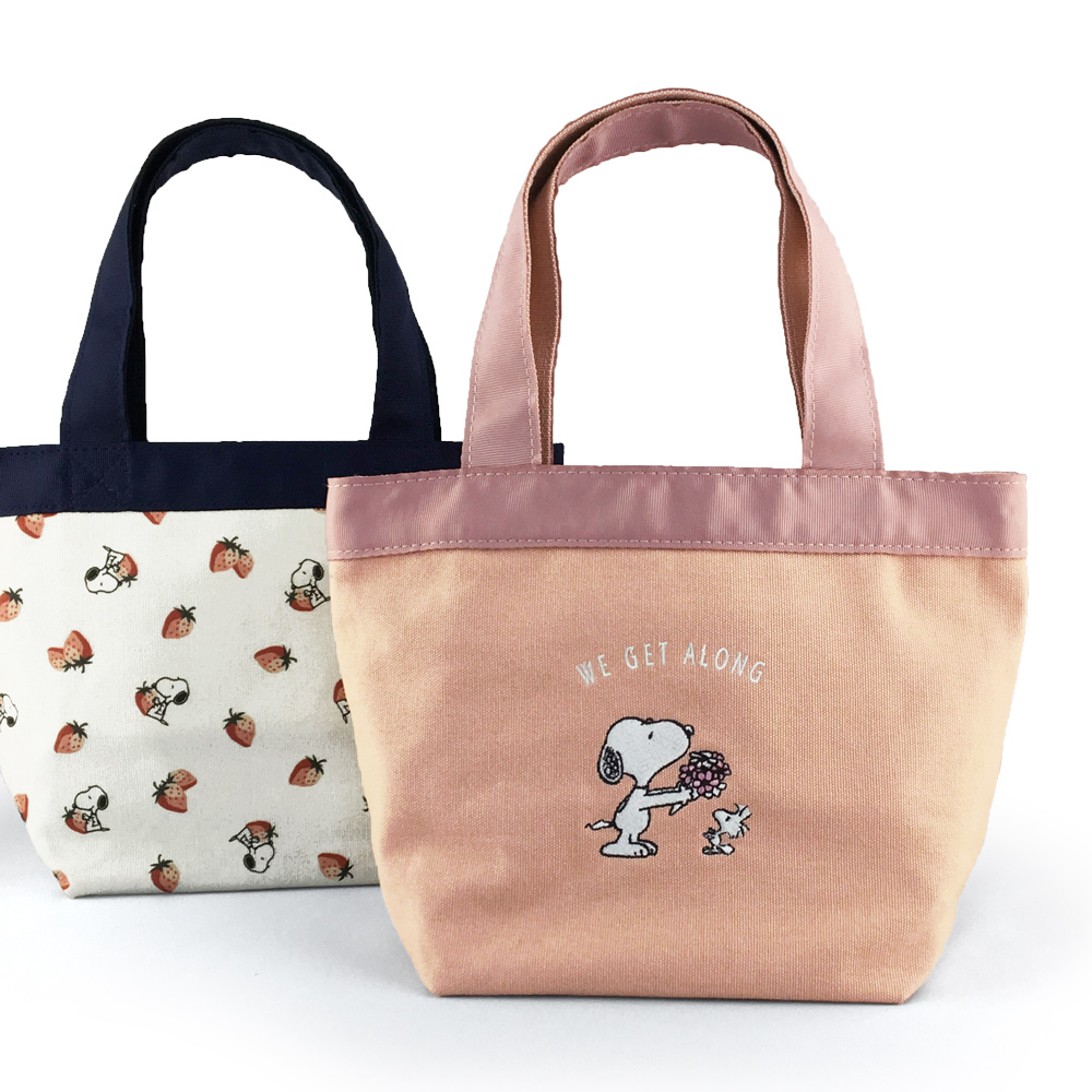 楽天市場 ゆうパケット便ok スヌーピー ミニトートバッグ いちごダイスキ きみにブーケ Snoopy Peanuts 普段使い グッズ El Commun Online Shop