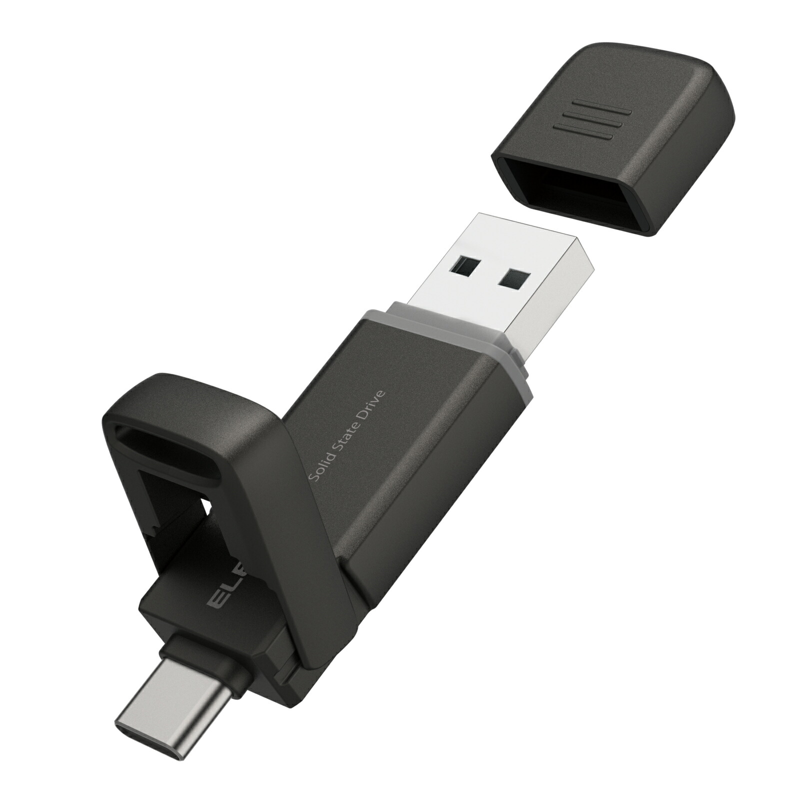 エレコム 外付けSSD Type-C / USB-A 対応 外付け ポータブル SSD 500GB 写真編集ソフト付属 キャップ式 グレー ESD-EPD0500GGY｜エレコムダイレクトショップ