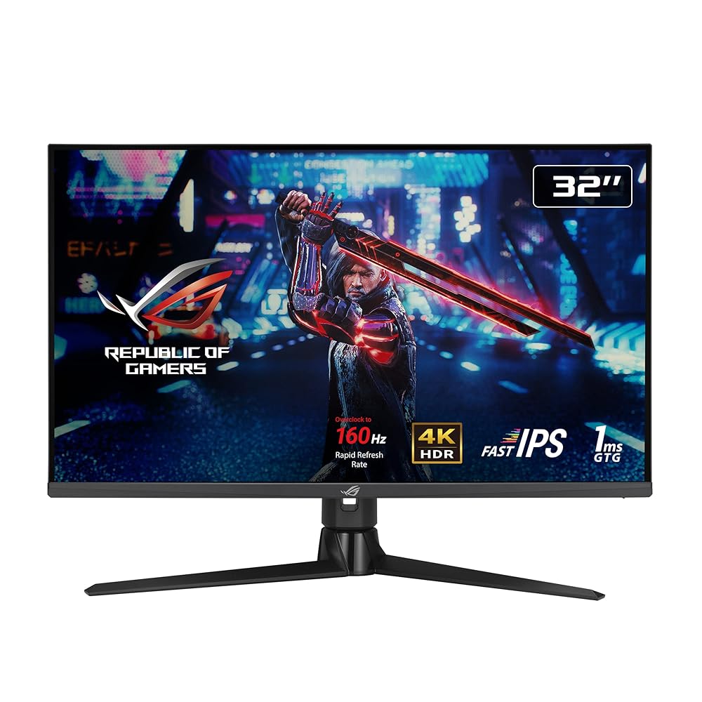 ASUS 4K ゲーミングモニター ROG Swift XG32UQ 32インチ/4K/160Hz/HDMI 2.1 DP/IPS/1ms/DisplayHDR 600/量子ドット技術/可変オーバードライブ/PS5/国内正規品画像