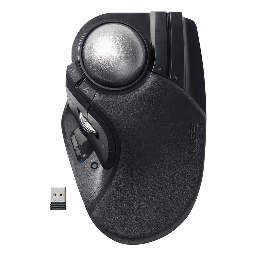 エレコム トラックボールマウス HUGE PLUS 静音 ベアリング支持 充電式 Bluetooth 無線2.4GHz 有線 3台マルチペアリング 10ボタン