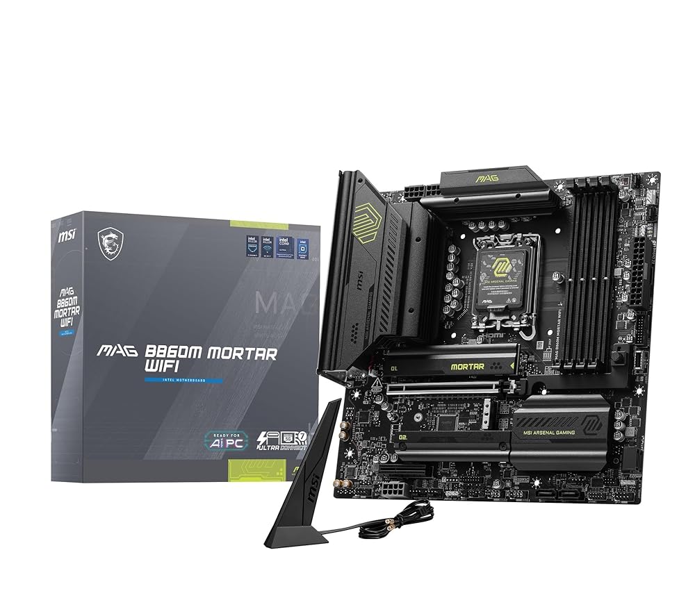 MSI MAG B860M MORTAR WIFI Intel Core Ultra(Series2) LGA1851相応う Intel B860心付け書き割り積み上げる Micro-ATX 母ちゃんゲーム盤 MB6682