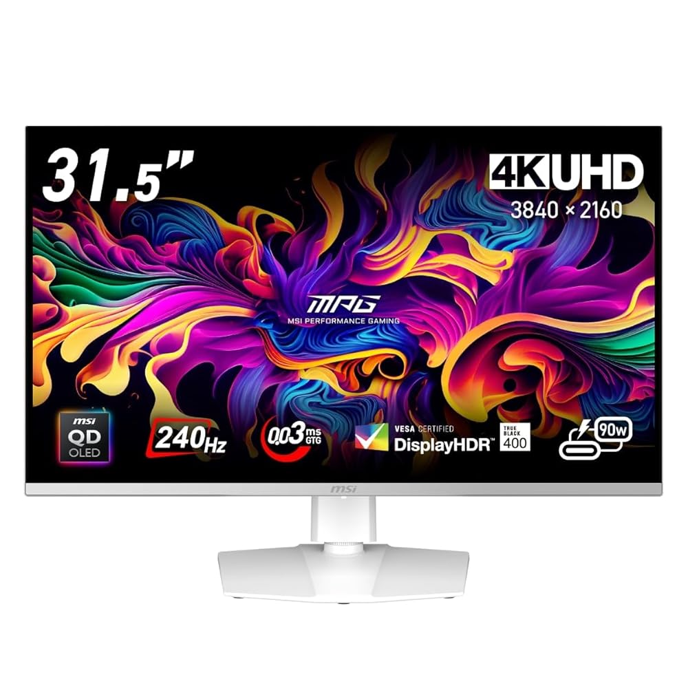 MSI QD-OLED ゲーミングモニター MPG 321URXW QD-OLED 31.5in/4K UHD/QD-OLEDダイアログボックス/240サイクル/0.03ms(GTG
