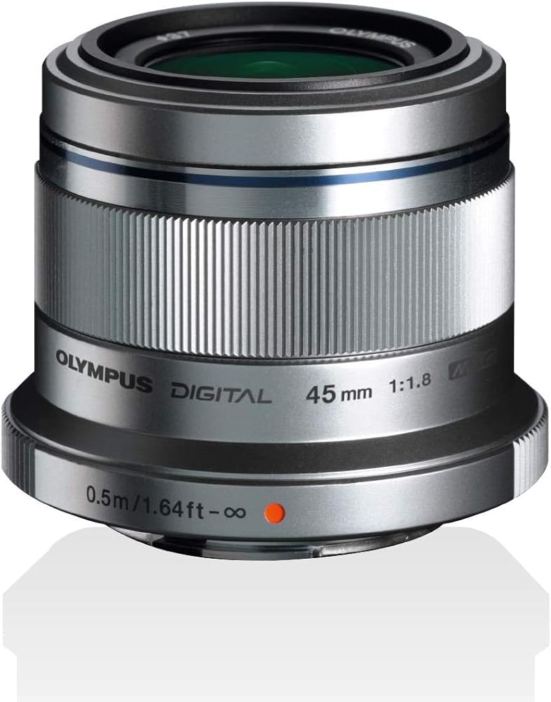OLYMPUS 単興味の中心水晶体 M.ZUIKO DIGITAL 45粍 F1.8 しろがね色
