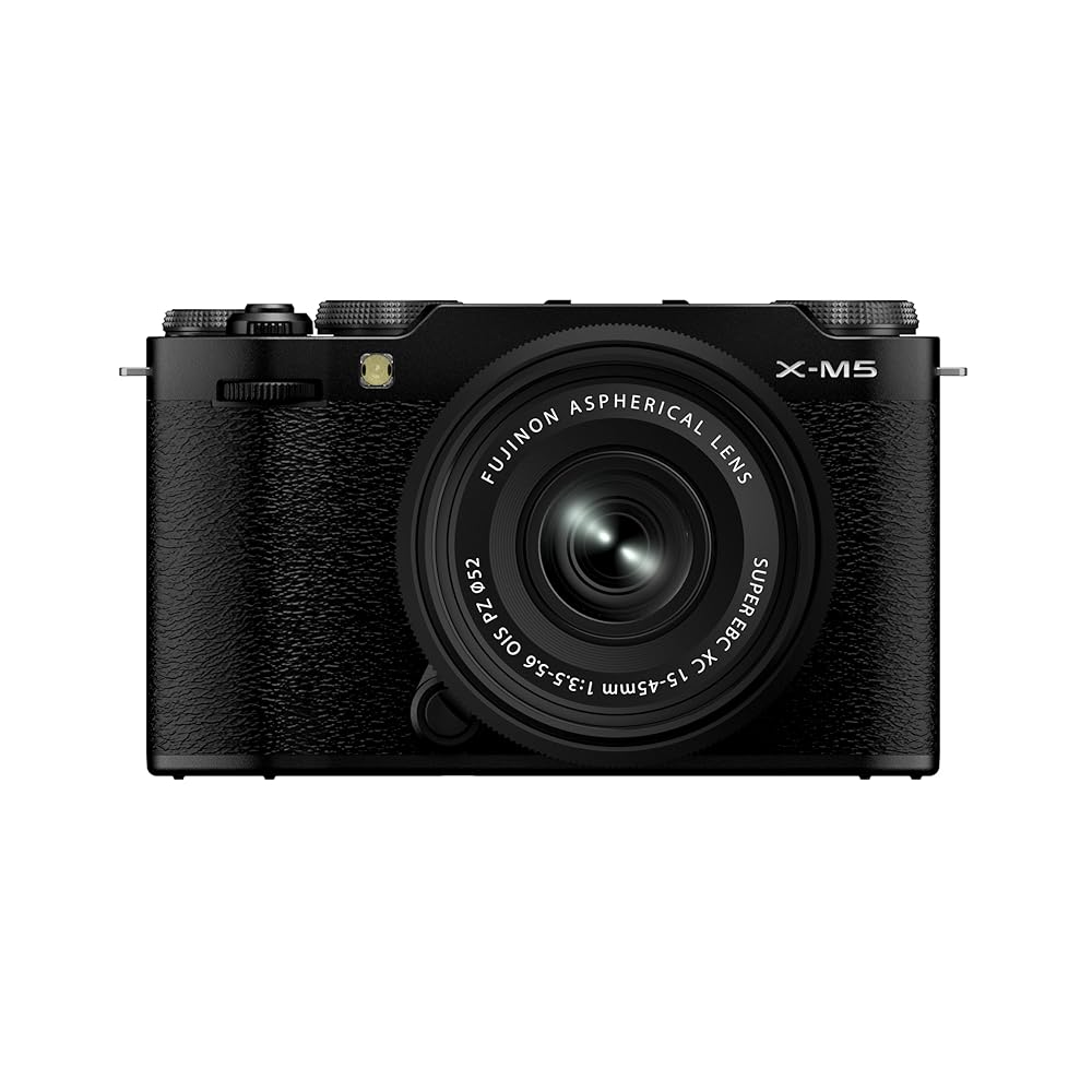 富士フイルム(FUJIFILM) 鏡鑑受け答え一眼写真機 X-M5 水晶体一揃いの道具(XF15-45) 黒いこと F X-M5LK-1545-B JP 日英二言葉づかいひな形