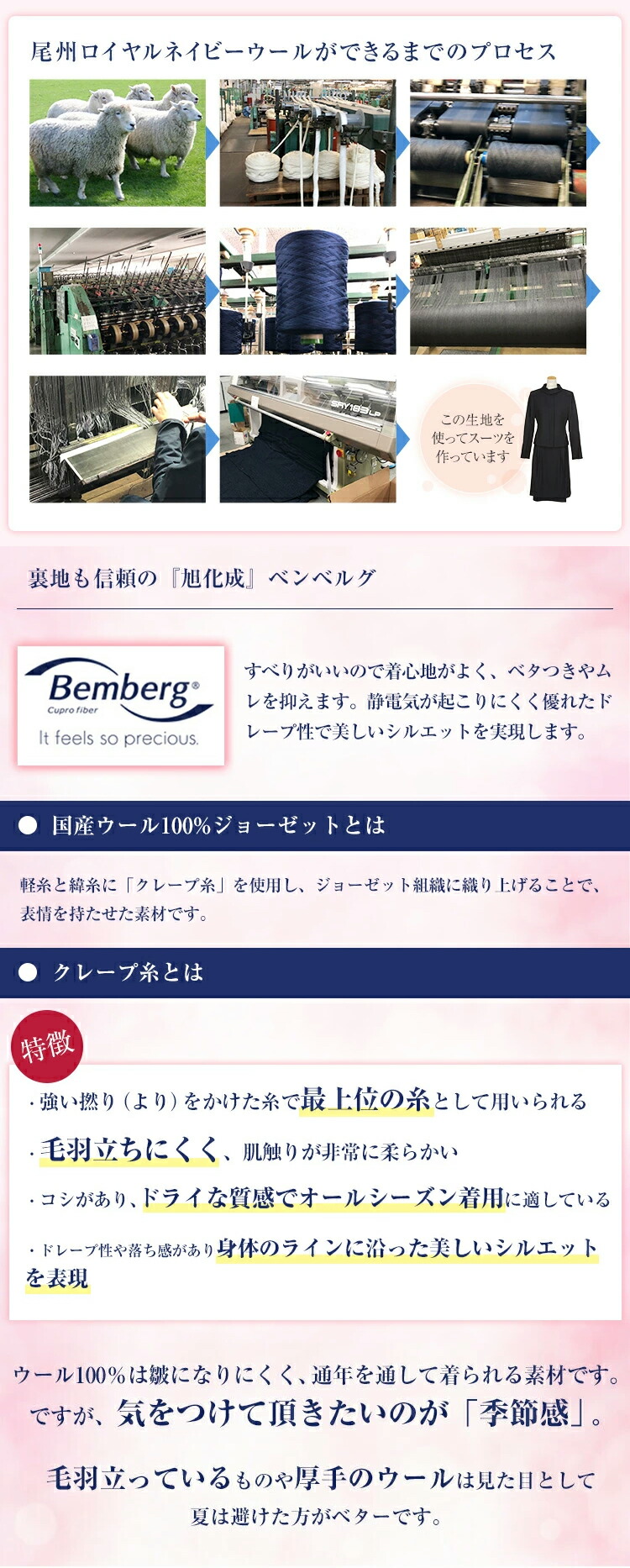 お受験 ママスーツ 卒園式 小学校 幼稚園受験 裏地は旭化成のキュプラ 尾州ウール認定 やさしさと知性を演出する人気の濃紺お受験面接スーツ お受験スーツ ママスーツ ベンベルグ ワンピース 入学式 お受験 完全日本製ラウンドコンパクトカラージャケット セミフレア