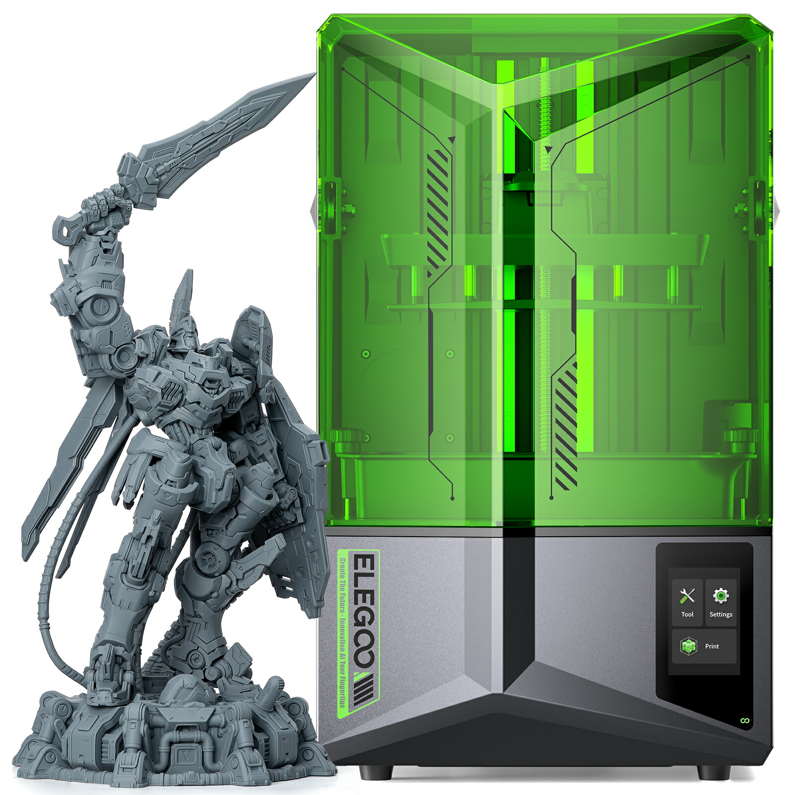 ELEGOO Saturn 4 レジン3D 印刷機 10 in 12K モノクロLCD 付き添い人 かっこ良い自動小銃レベリング 人工知能学 刷り上げるモニタリング 最大限度形成大きさ218x122x220三乗粍