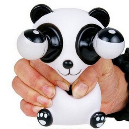スクイーズ 目が飛び出るパンダ　PANDA パンダ 低反発 ぬいぐるみ おもちゃ 動物 かわいい ストラップ 握る ストレス解消 もちもち 【若干汚れある場合有 】 新品 送料無料