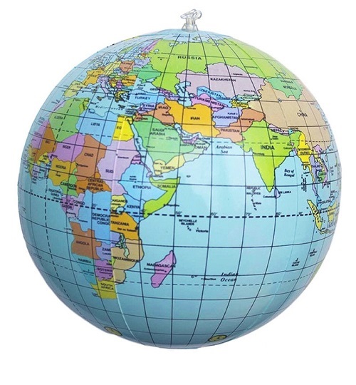楽天市場 ビニールボール ビーチボール 世界地図 約38cm 膨らませていない状態 おもちゃ 地球儀 英語表記世界地図 新品 送料無料 Lエル