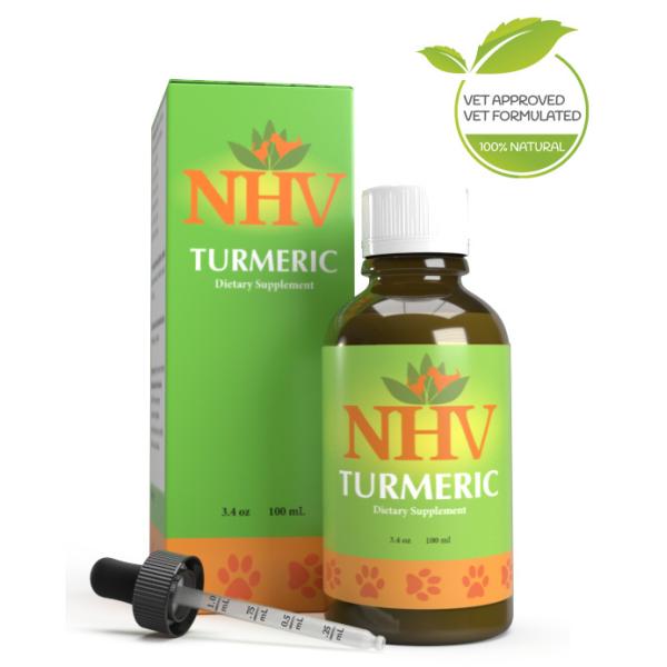 肝臓、胆のうのケアに　カナダNHV社 100ML Turmeric for Pets 犬用 ペット用 猫 犬 免疫力 ハーブ 無添加 老犬 液体 健康維持 オーガニック シニア ペット 皮膚 免疫 有機 老猫 アレルギー うさぎ オーガニックハーブ ふりかけ 高齢犬 湿疹 食事療法 病気改善 病後 病中