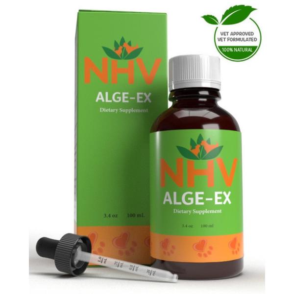 アレルギーに カナダNHV社 100ML Alge-Ex for pets 犬用 ペット用 猫 犬 免疫力 ハーブ 無添加 老犬 液体 健康維持 オーガニック シニア ペット 皮膚 免疫 有機 老猫 アレルギー うさぎ オーガニックハーブ ふりかけ 高齢犬 湿疹 食事療法 病気改善 病後 病中 アトピー