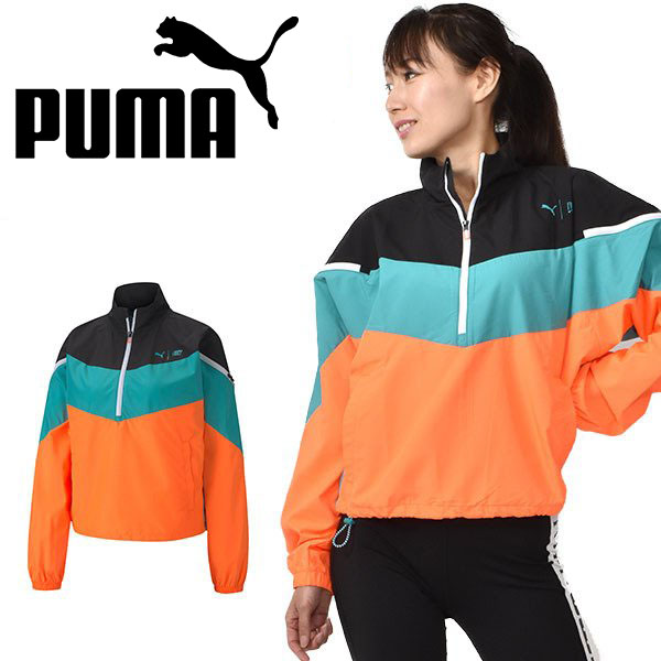 Wd春夏新作 30 Off 送料無料 ウインドブレーカー プーマ Puma レディース First Mile エクストリーム ジャケット ハーフジップ ナイロン ウインドジャケット スポーツウェア ジム フィットネス ブラック グリーン オレンジ ゆうパケット送料無料 スポーツウェア