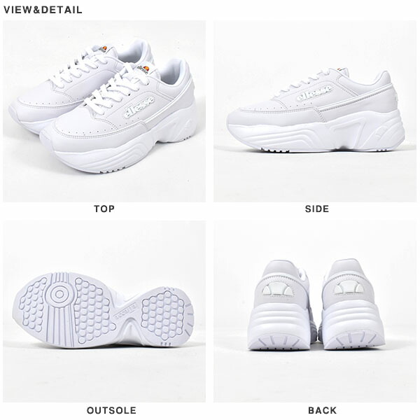 楽天市場 送料無料 ダッド スニーカー Ellesse エレッセ Prima プリマ レディース ホワイト 白 Efh0122 シューズ エレファント靴店